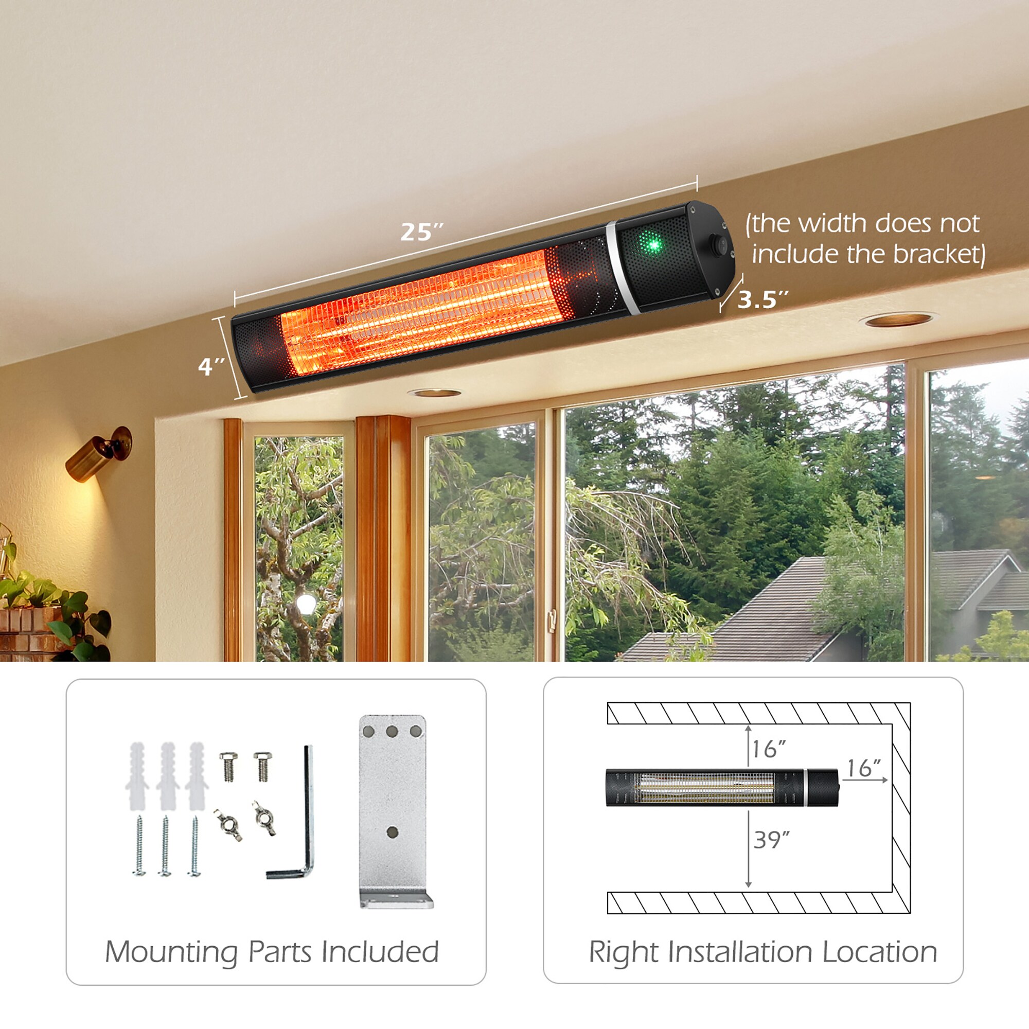 Goplus FP10034US-BK Outdoor-Electric-Patio-Heaters - View #2