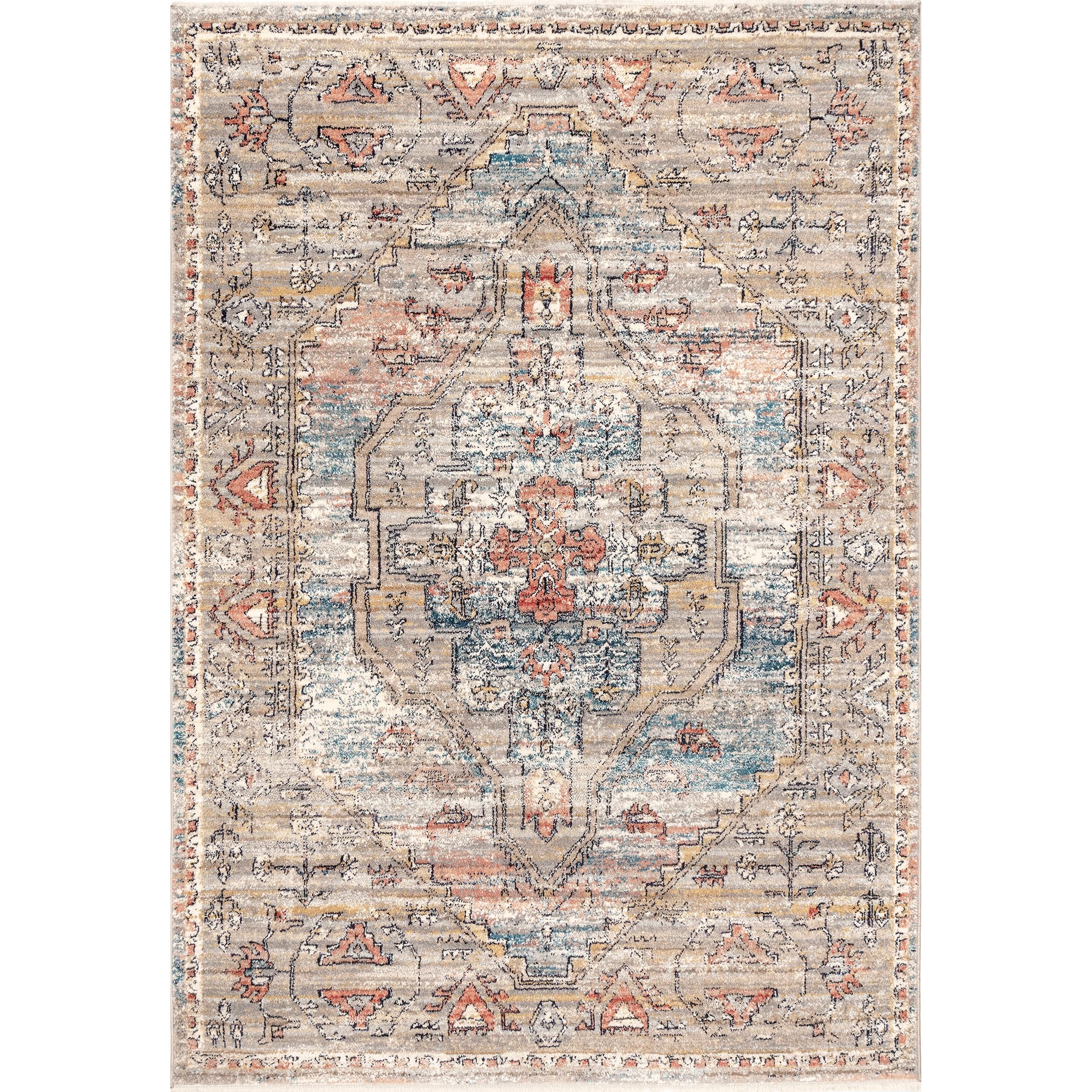 Regal Marley Medallion 32" Synthetic Area Rug with Fringe