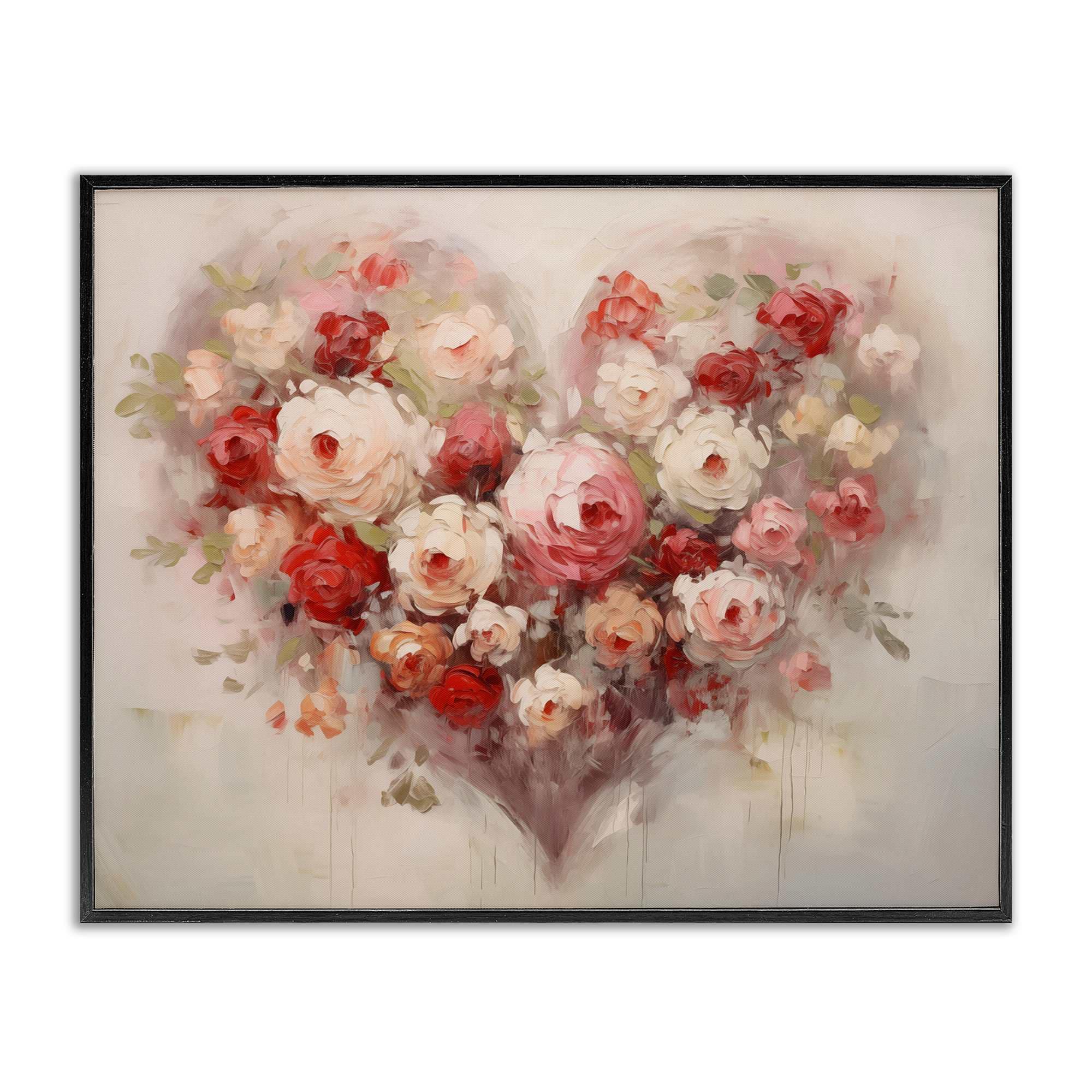 Stupell Industries BT-627-FR-24X30 Valentine Roses Heart Black Framed Giclee Art By Arlington Prints 30 x 24