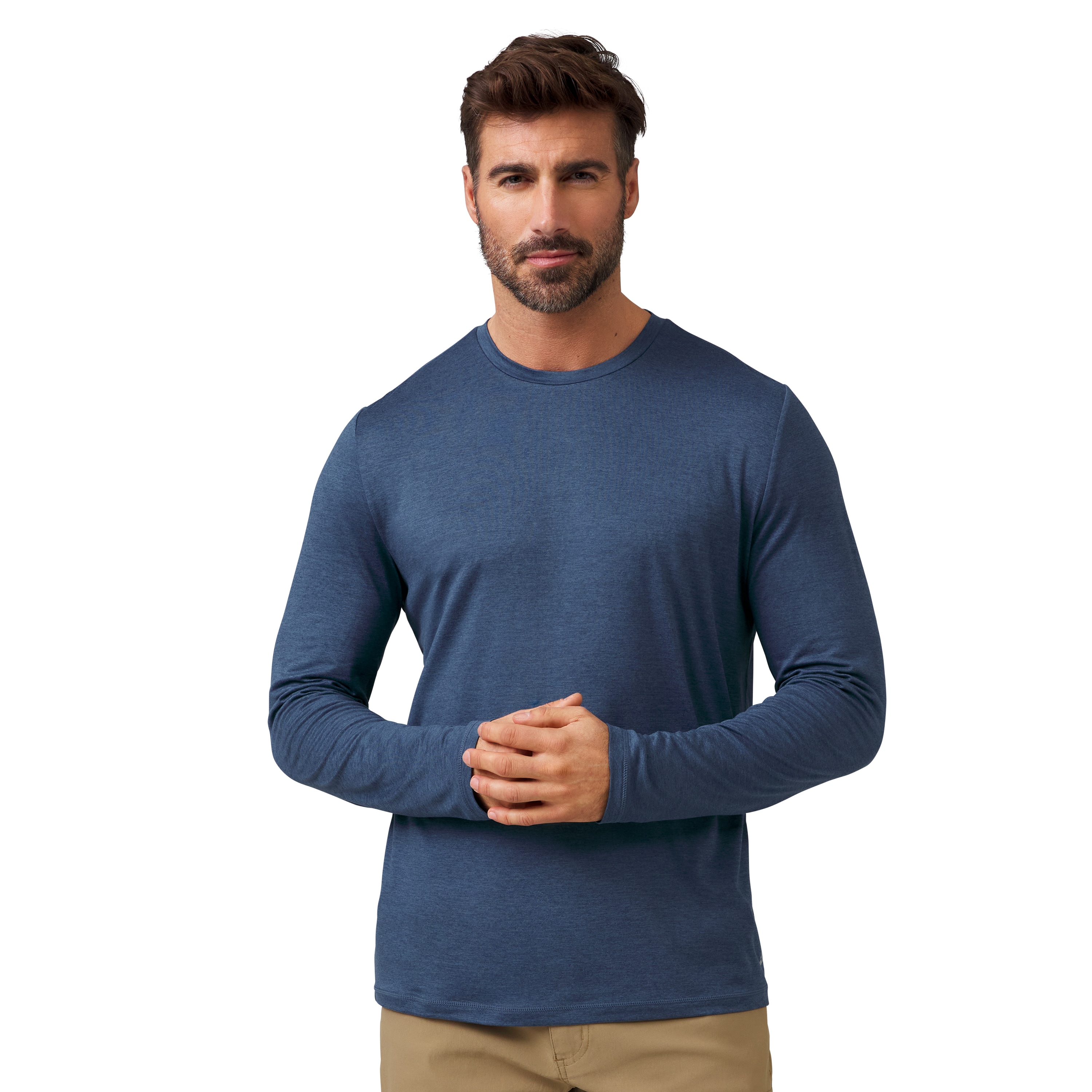 Free Country 15LMAS4534BLSTLXL Men's Blue Knit Long sleeve Graphic T-shirt ( XL )