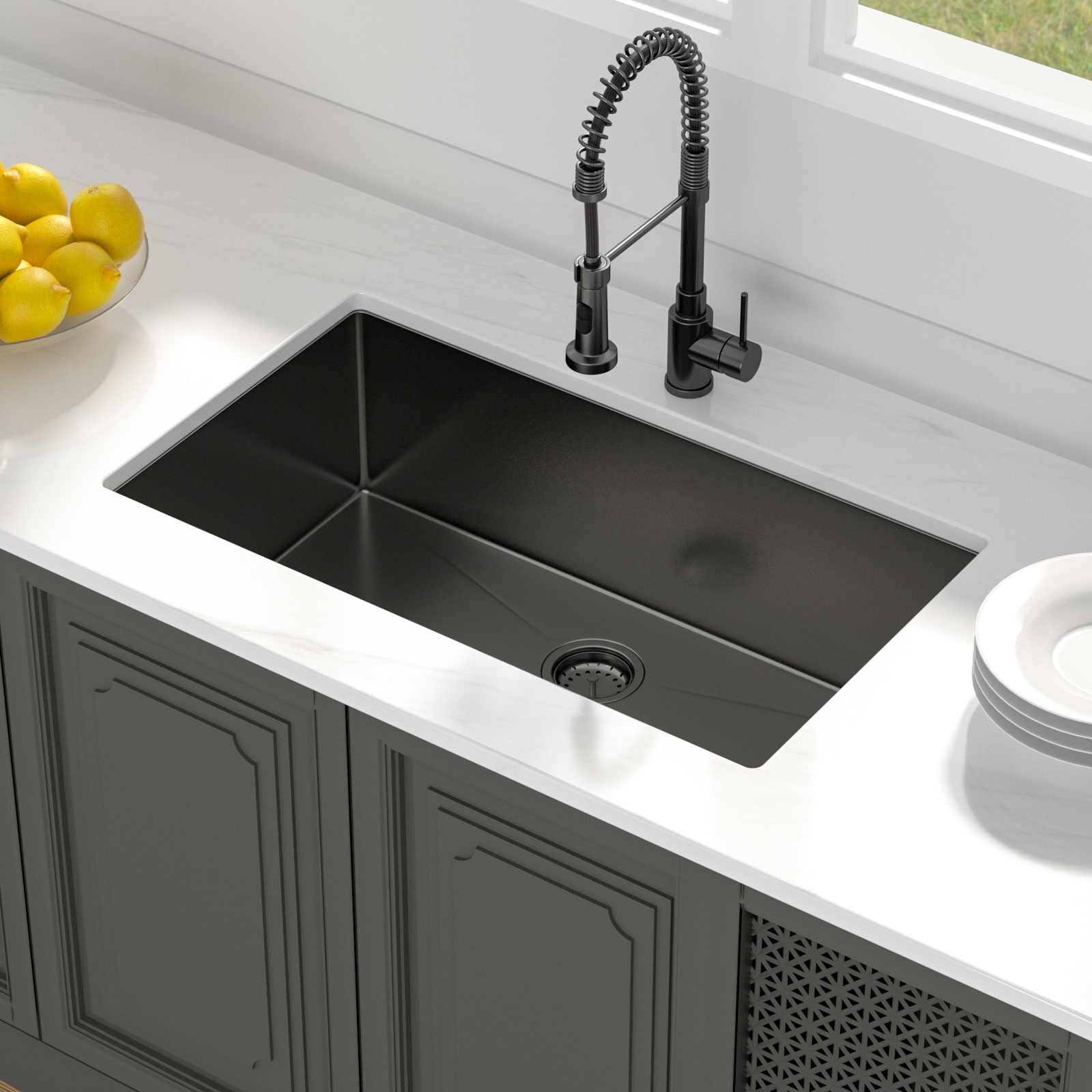 Lordear LD-LUB3319R1 Undermount 33-in x 19-in Stainless steel Single bowl 16 -Gauge Kitchen Sink