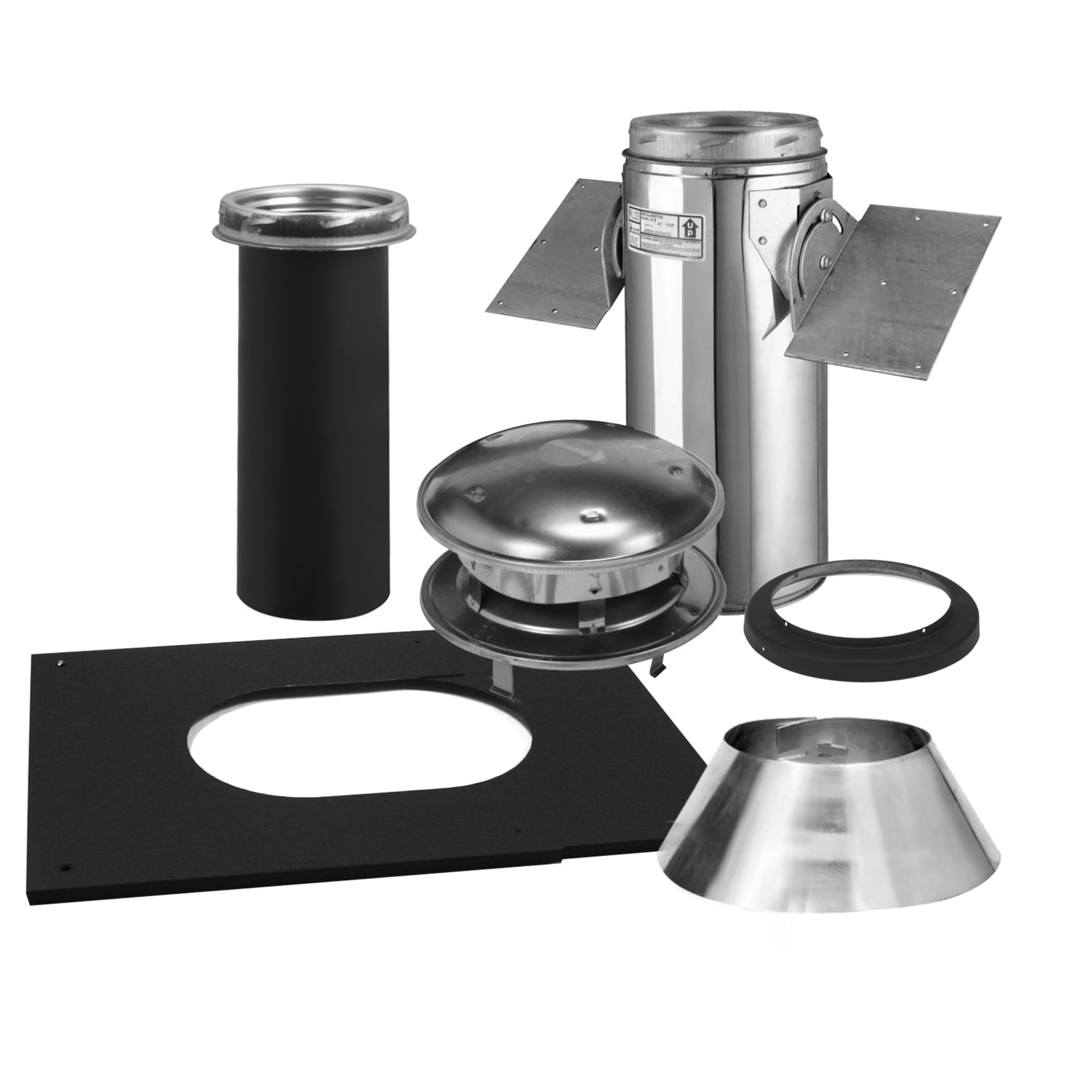 Selkirk  8 in. Stainless Steel Stove Pipe Ceiling Support Kit 1PK