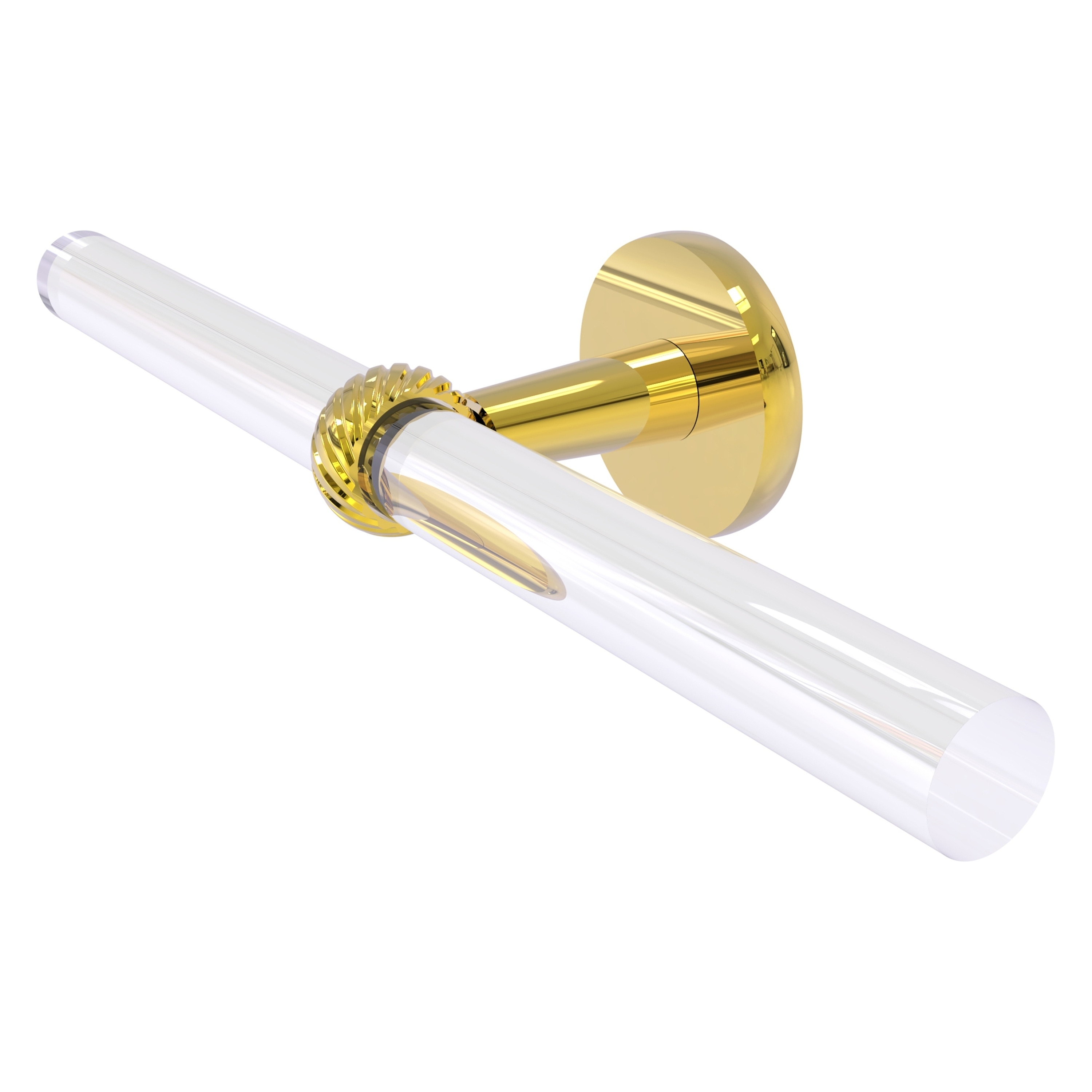 Allied Brass CV-HTBT-2-PB Clearview 18-in Polished Brass Wall mount Double Towel Bar