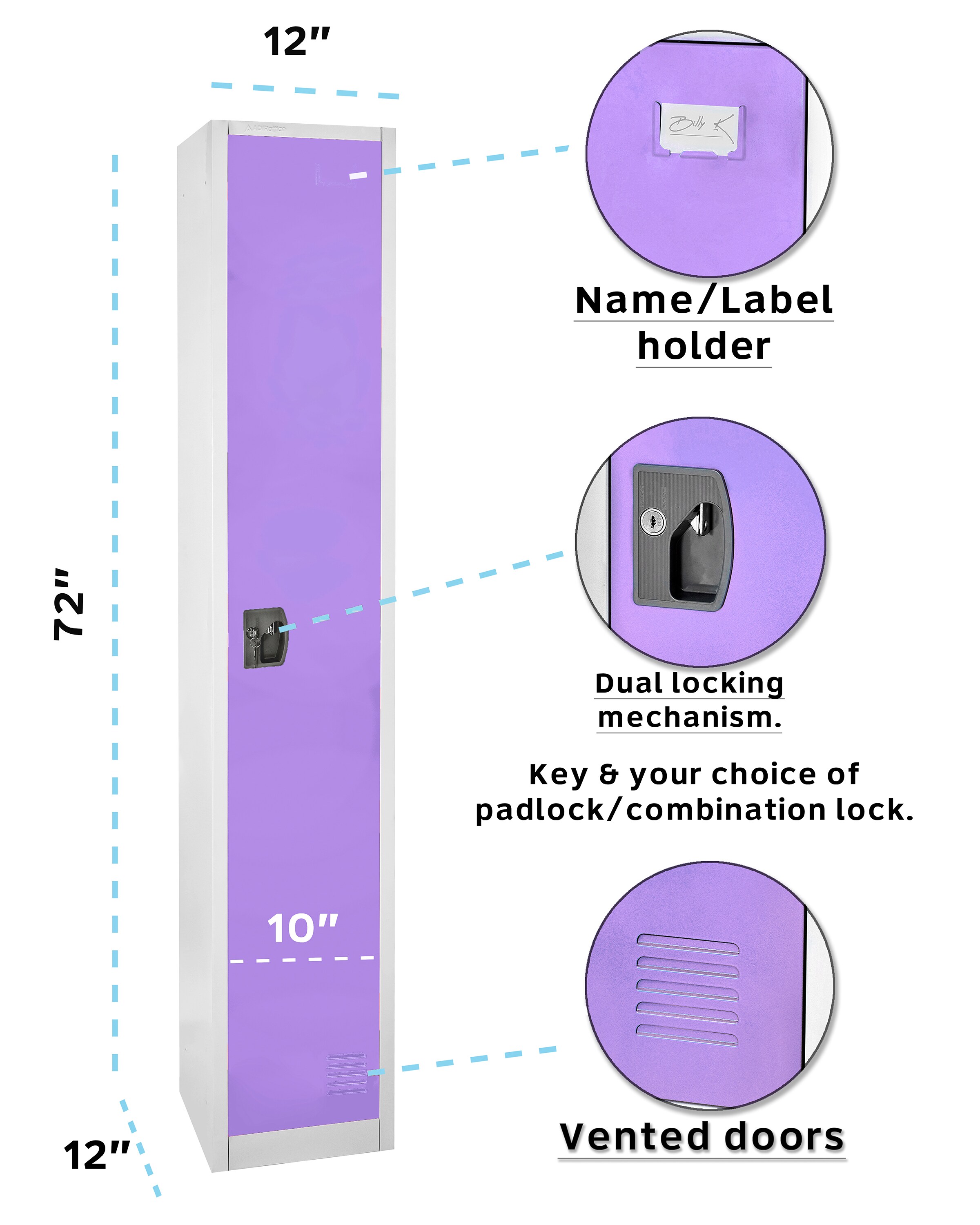 AdirOffice ADI629-201-PUR Storage-Lockers - View #7