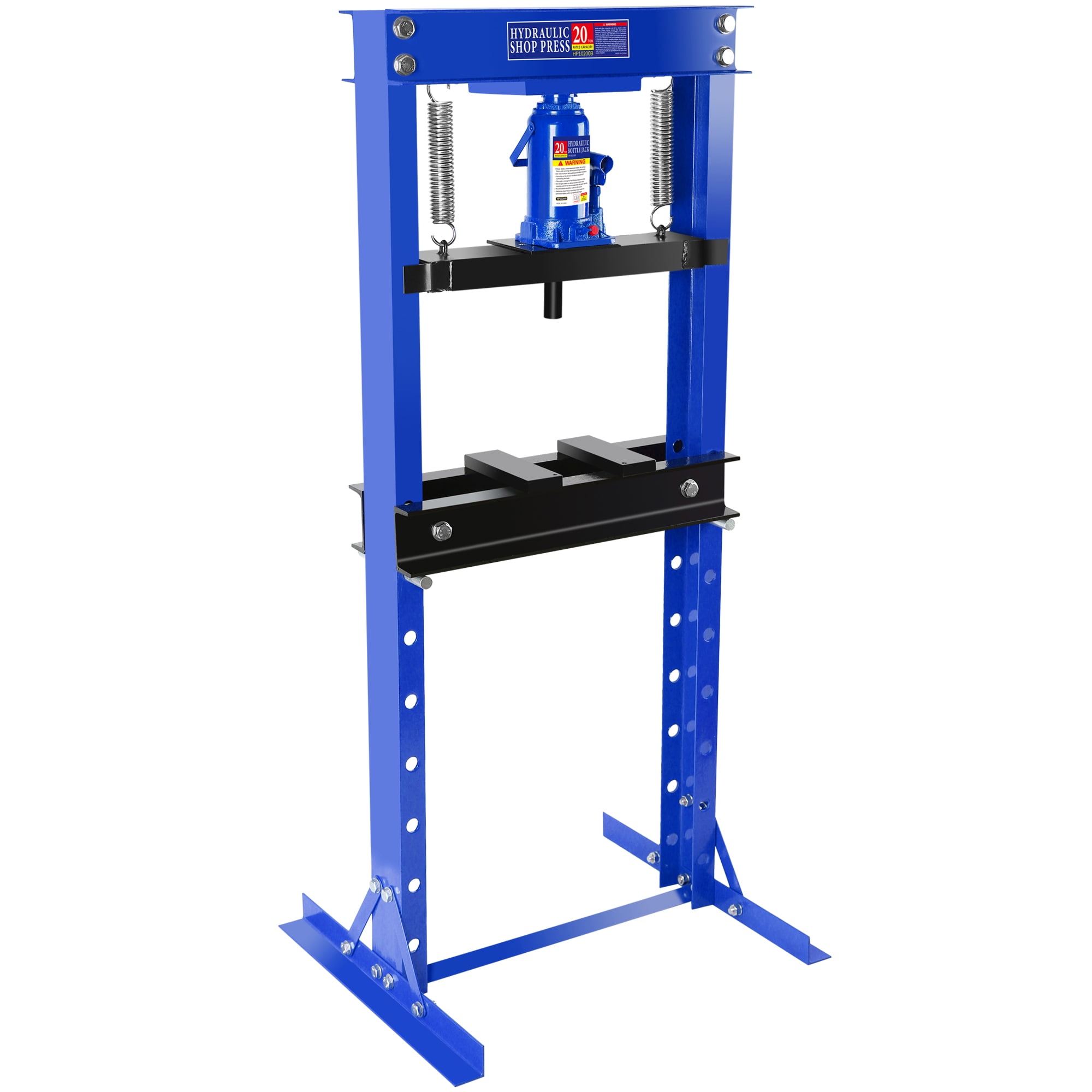Kahomvis YS-QPW1-002 Hydraulic Shop Floor Press 20 Ton Steel H-Frame Shop Press with Steel Plates Adjustable Working Table, Floor Stand Jack