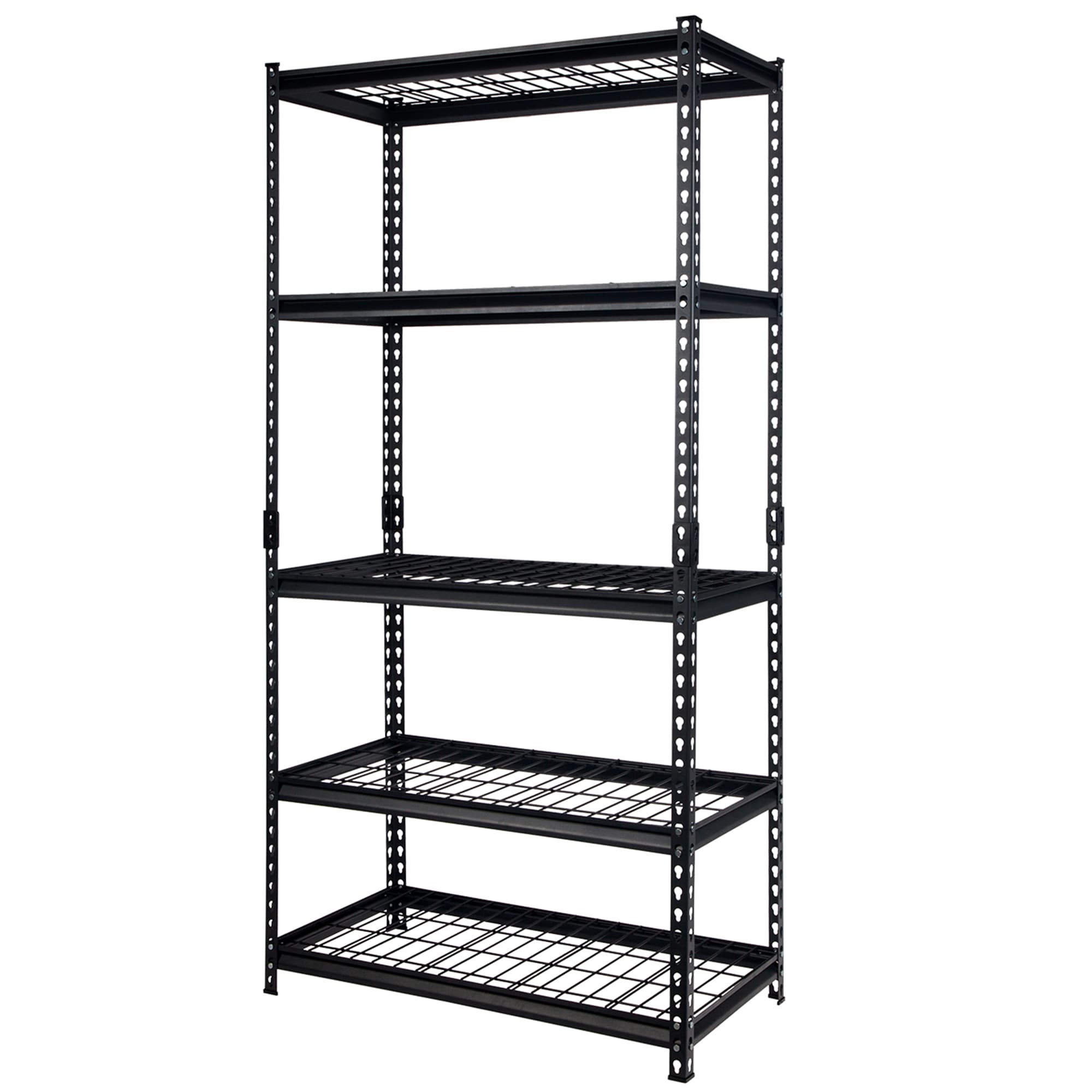 Pachira  36"W x 72"H 5 Shelf Steel Shelving for Home and Office Organizing, Black