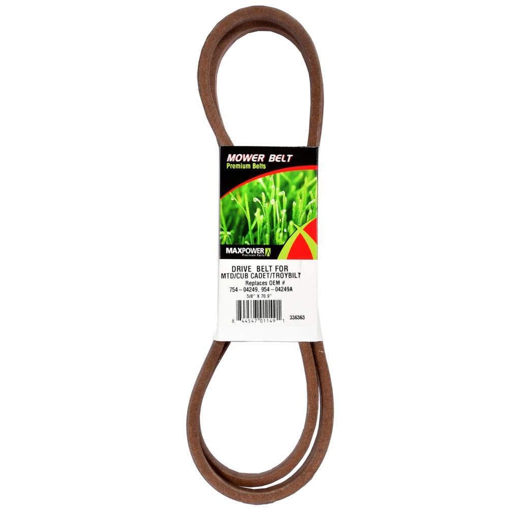 MaxPower 336363 5/8-in x 70.89-in V-belt, for 38-in 42-in 46-in Riding Mower/Tractors, Replaces OEM Part Number Replaces Oem Numbers 754-04249 and 954-04249a