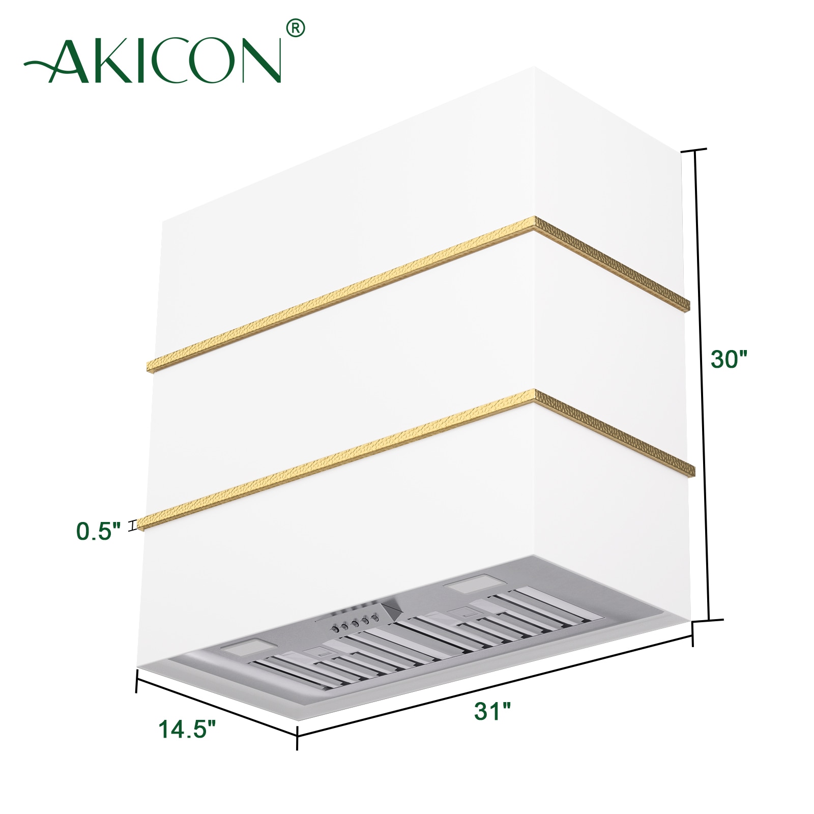 Akicon 30-Inch Stainless Steel Wall-Mounted Range Hood with LED Lights