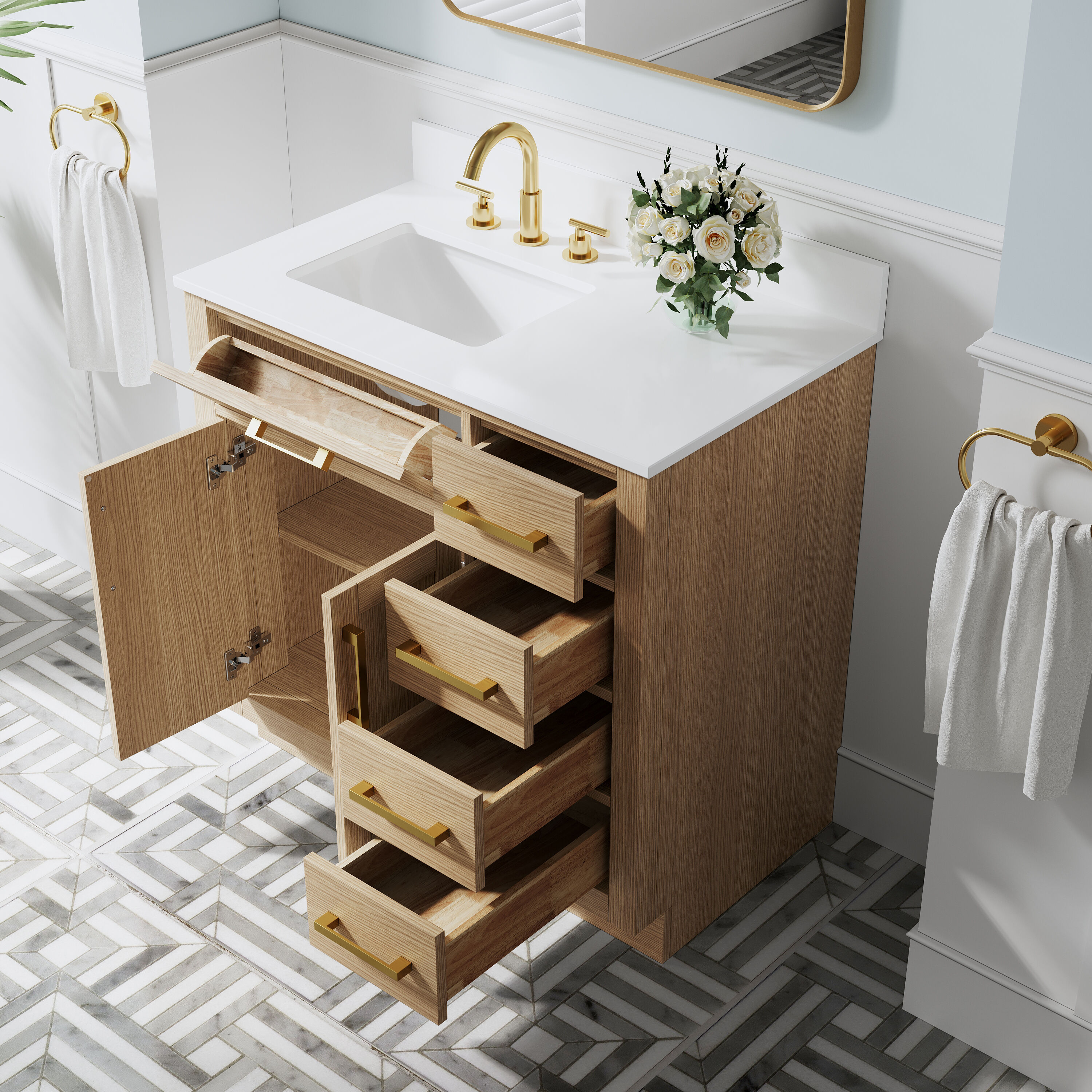 WELLFOR BCB1936GMG -WF Bath-Vanity-Combo - View #11