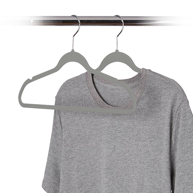 neatfreak! 10-Pack Plastic Non-slip Grip Clothing Hanger (Gray) in the ...