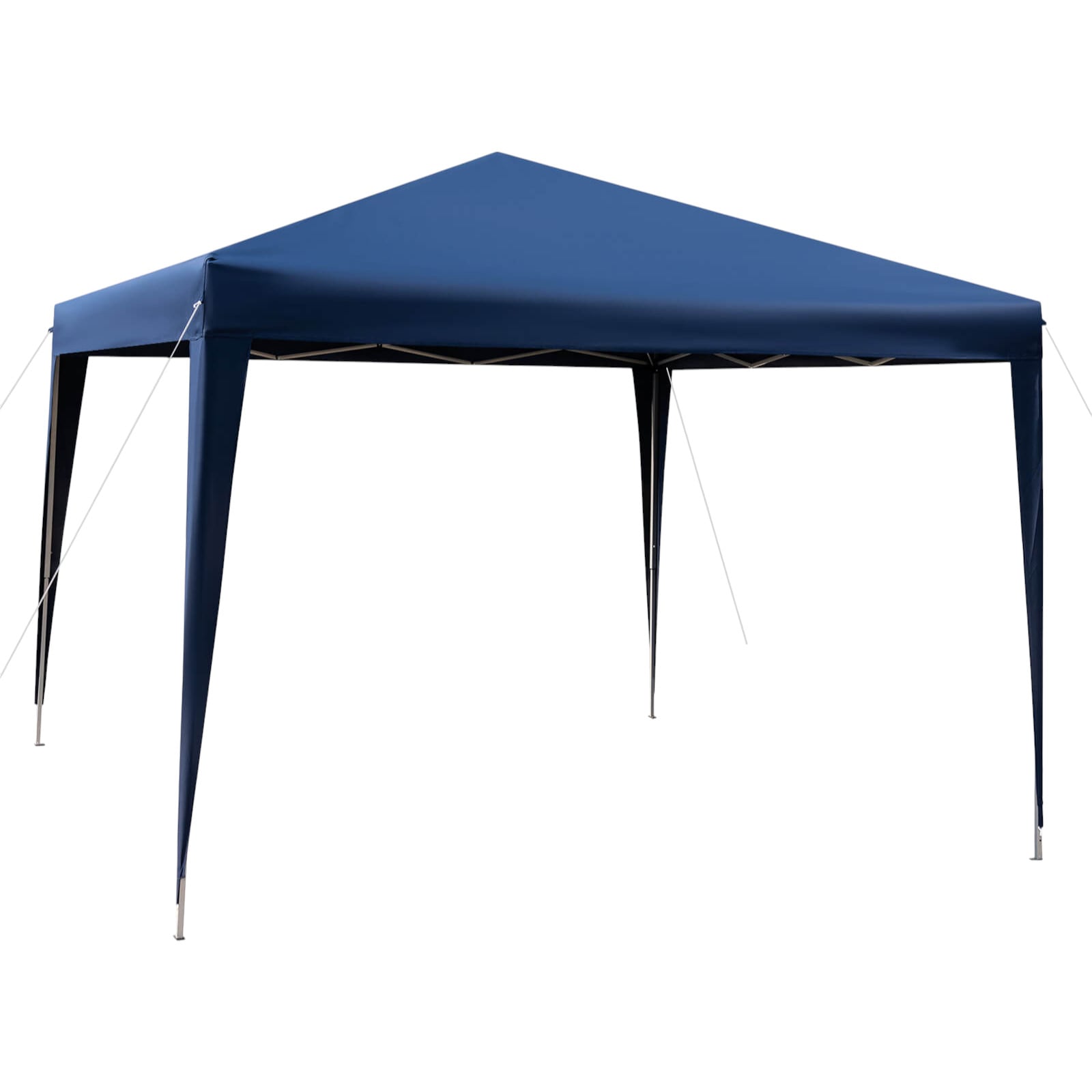 Slickblue D-CO-LB49801PN 10 ft L x 10 ft W Square Blue/White Pop Up Patio Canopy Tent with Adjustable Height and Carrying Bag for Beach Camping Backyard and Picnics
