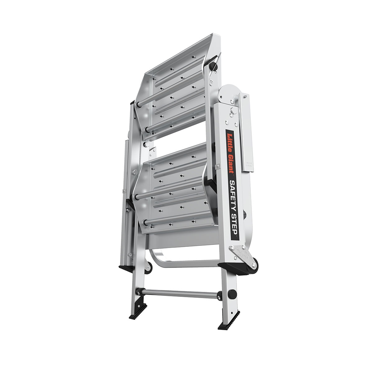Little Giant Ladders Safety Step M2 2-Step 300-lb Capacity Silver Aluminum  Foldable Step Stool in the Step Stools department at
