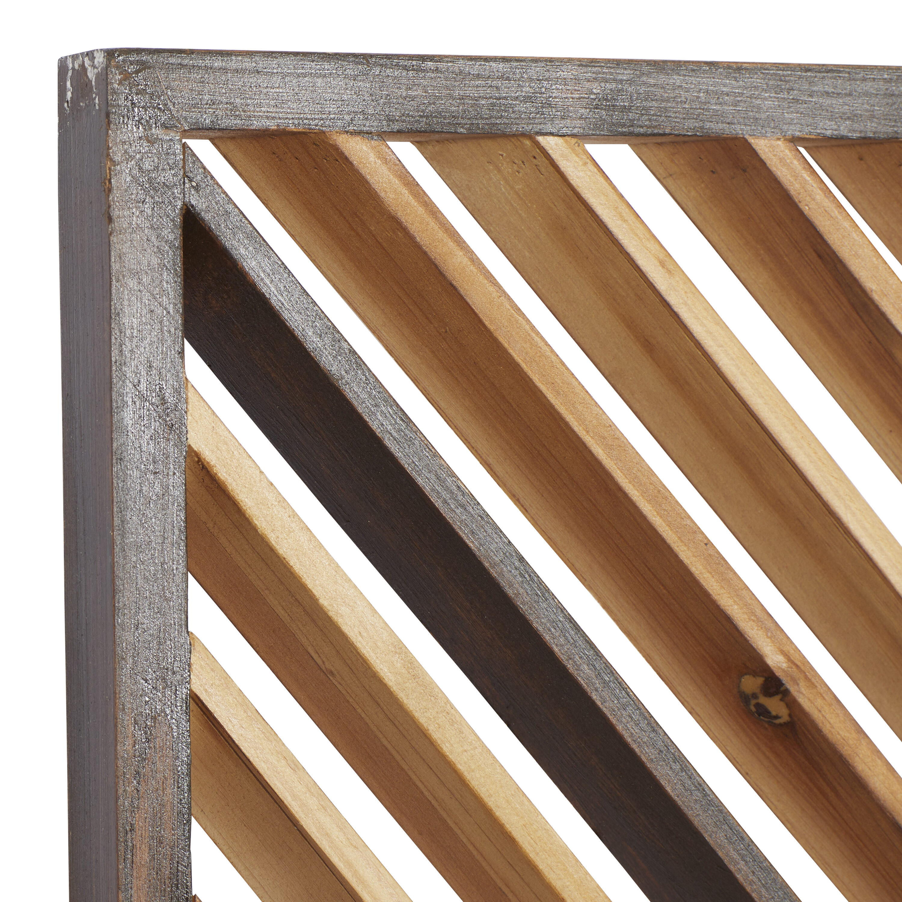 Brown and Light Brown Wood Geometric Wall Decor Set of 3
