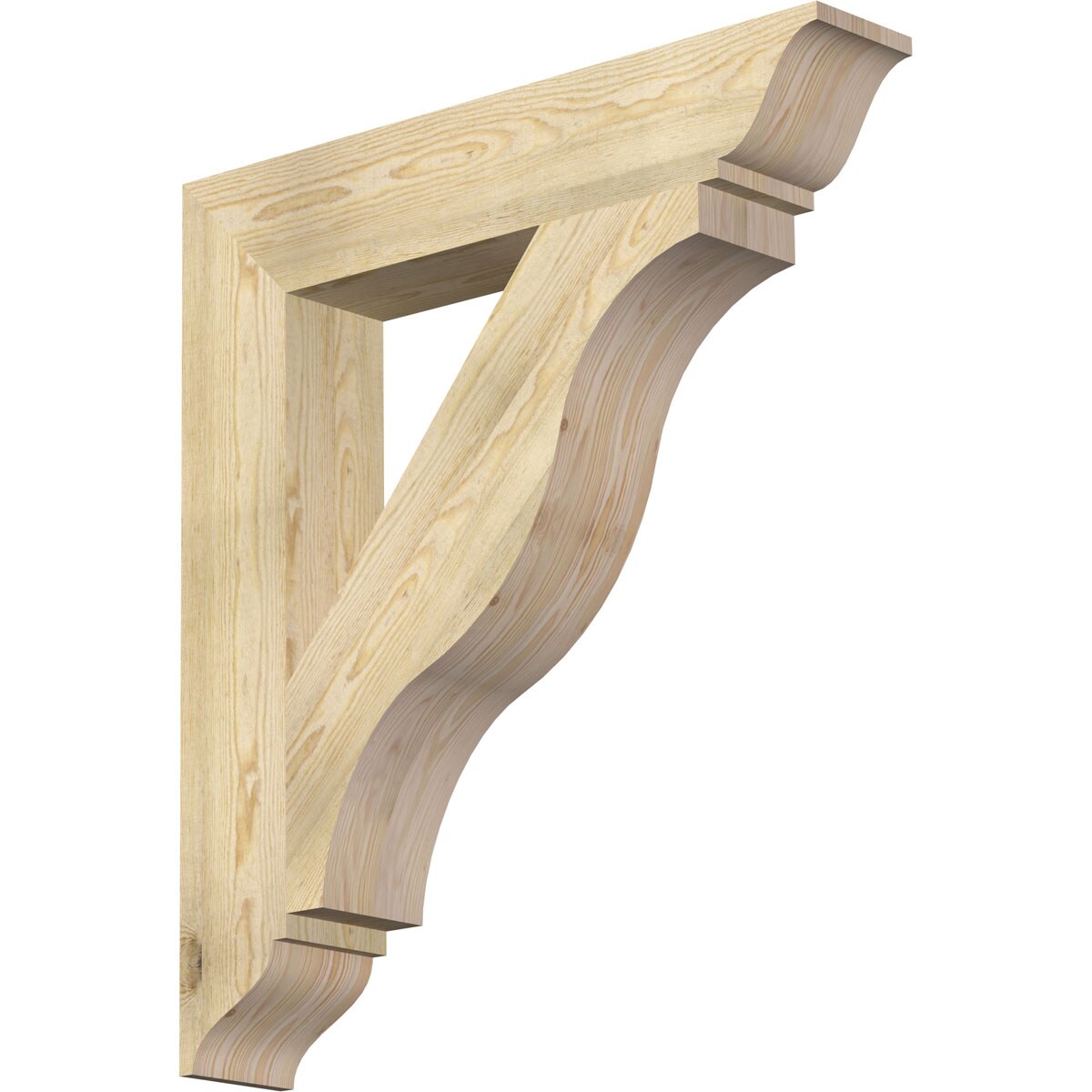 Ekena Millwork BKT06X34X38FST01RDF Funston traditional rough sawn 6-in x 34-in x 38-in Douglas fir Brown Wood Standard bracket