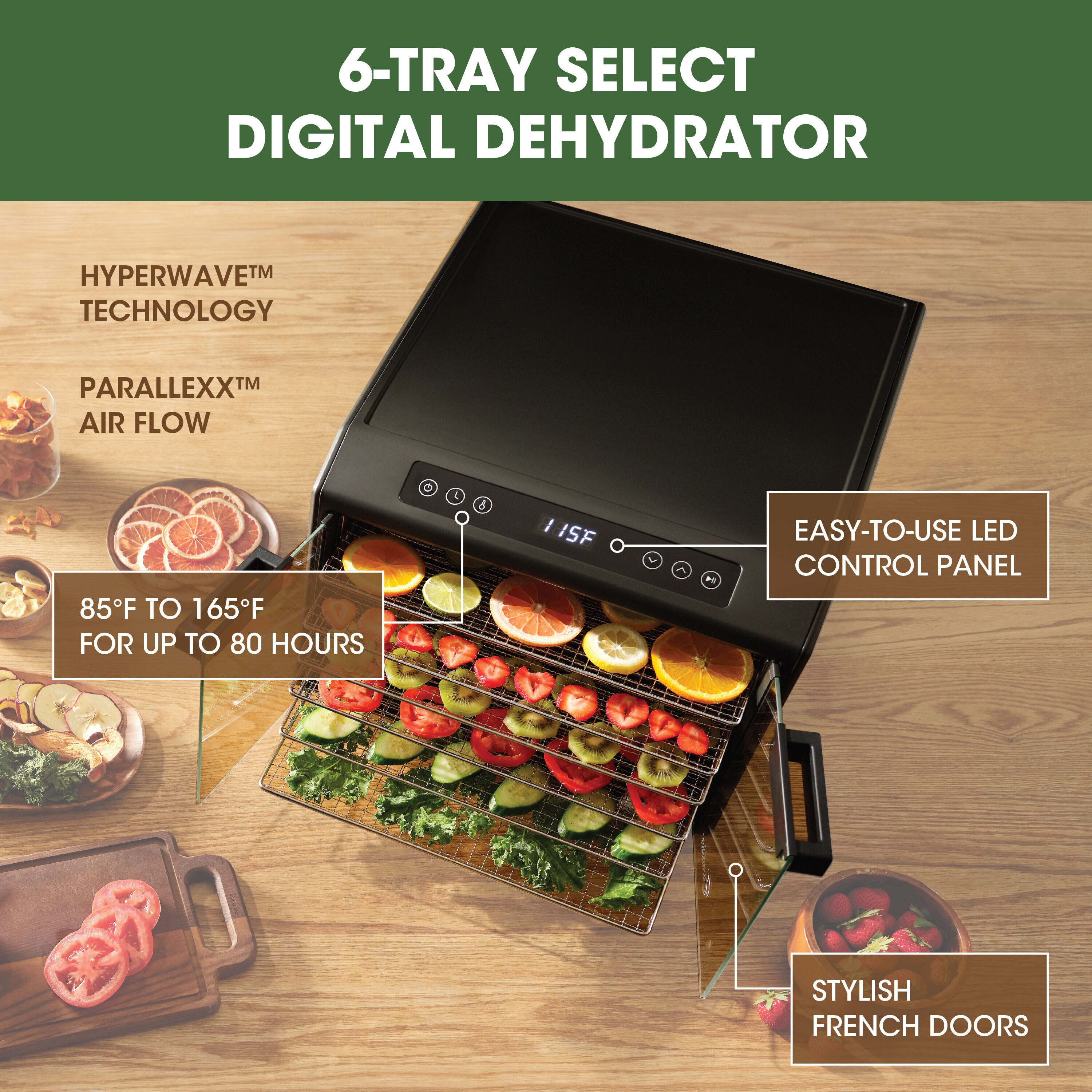  Ivation 6 Tray Countertop Digital Food Dehydrator