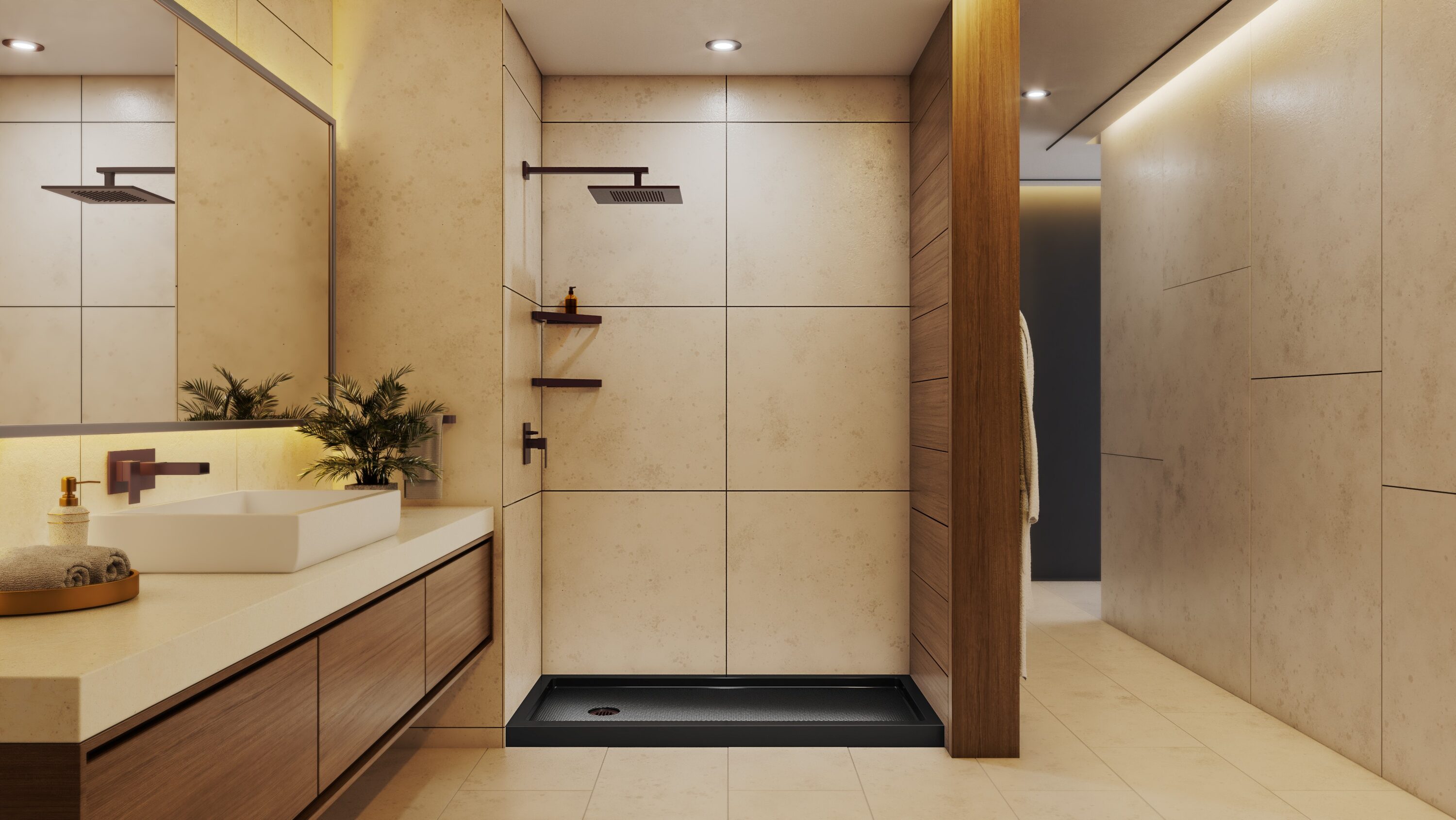 DreamLine SlimLine 60-in W x 36-in L Right Black Single Threshold Rectangle Shower Pan Base with 2.75-in H Threshold