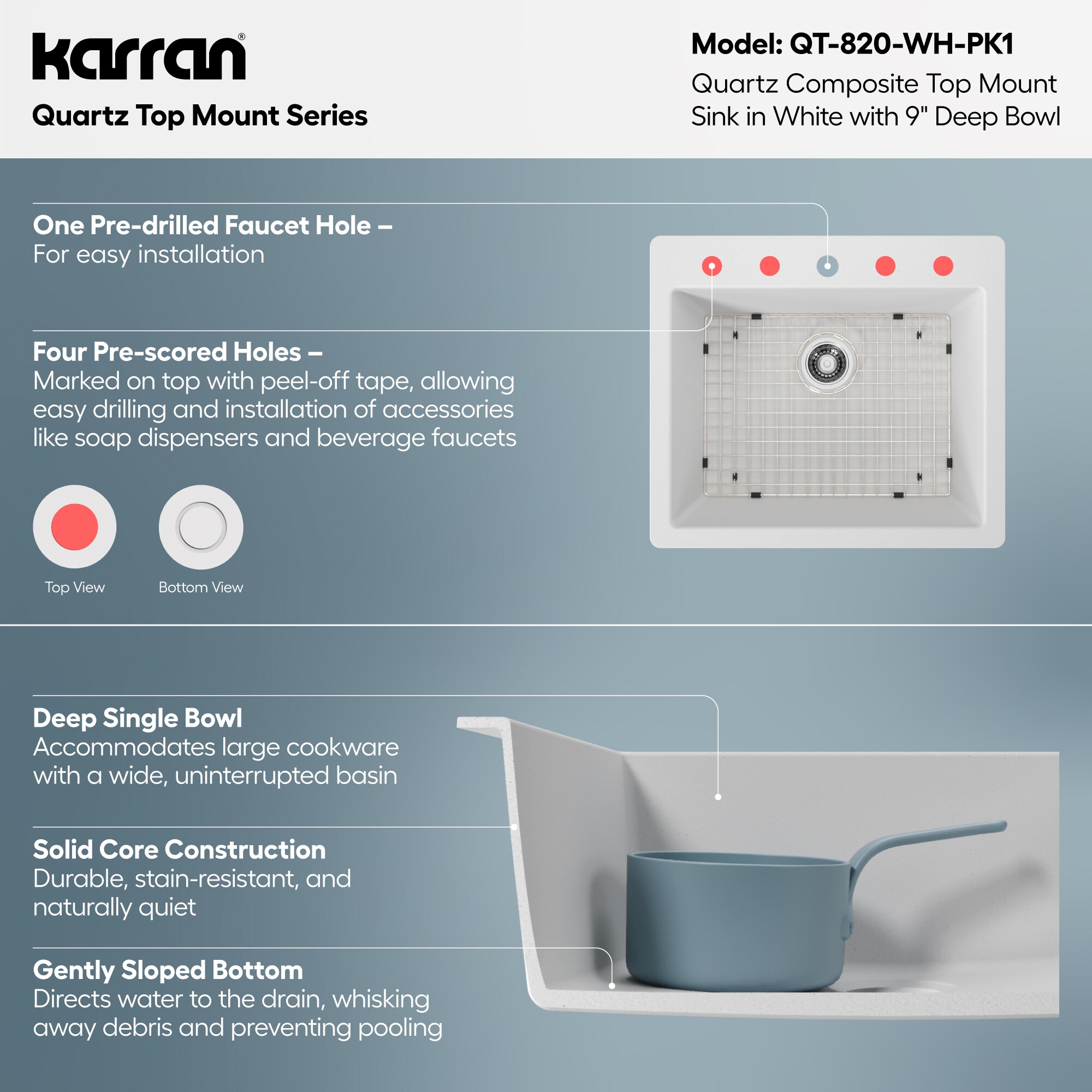 Karran QT-820-WH-PK1 Kitchen-Sinks - View #6