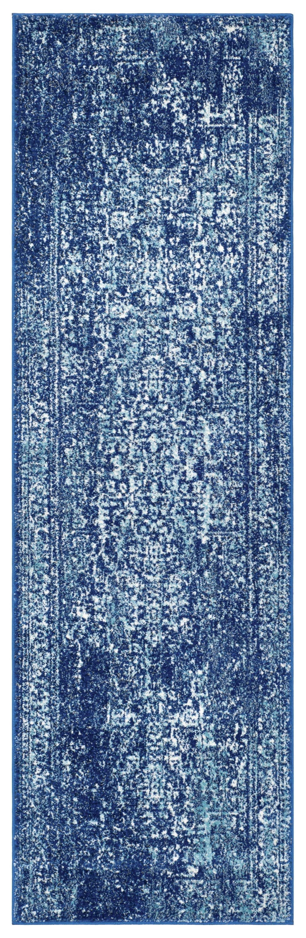 Safavieh EVK256A-213 Evoke Isla 2 x 13 (ft) Loomed Synthetic Navy/Ivory Rectangular Indoor Floral/Botanical Vintage Runner rug