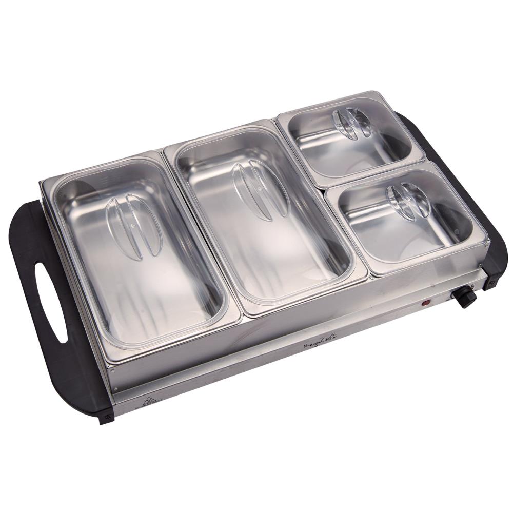 Foil Lux 23 oz Rectangle Silver Aluminum Take Out Tray - 3-Compartment - 8  1/2 x 6 1/2 x 1 3/4 - 100 count box
