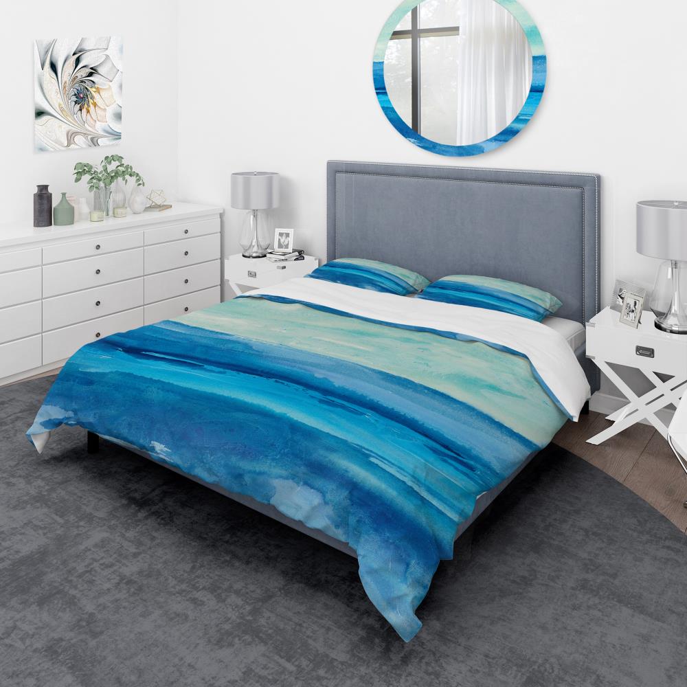 Designart BED30110-T 3 -Piece Blue Twin Duvet cover Set