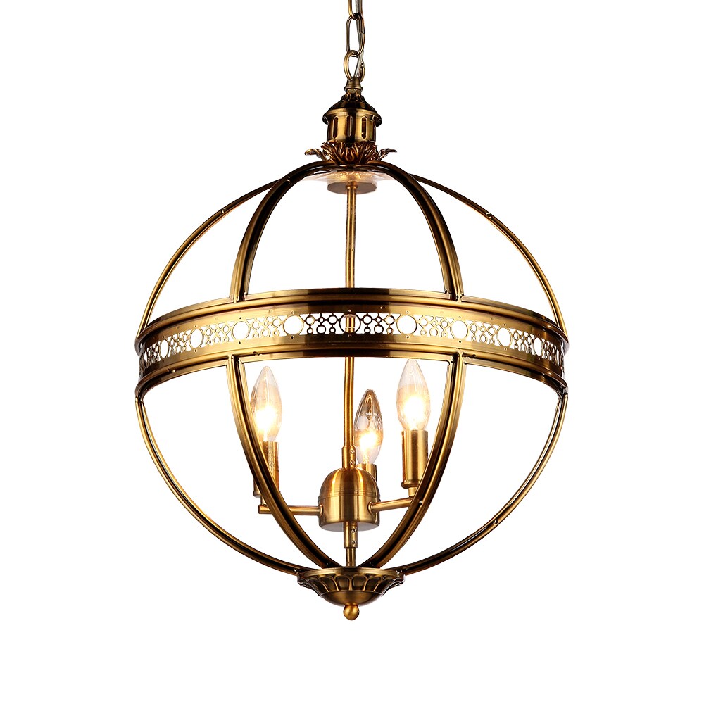 Home Accessories Inc RL8070 3 -Light Bronze Modern/contemporary Cage For Use in Bedrooms, Dining Rooms, Foyers, Kitchens, Living Rooms Chandelier