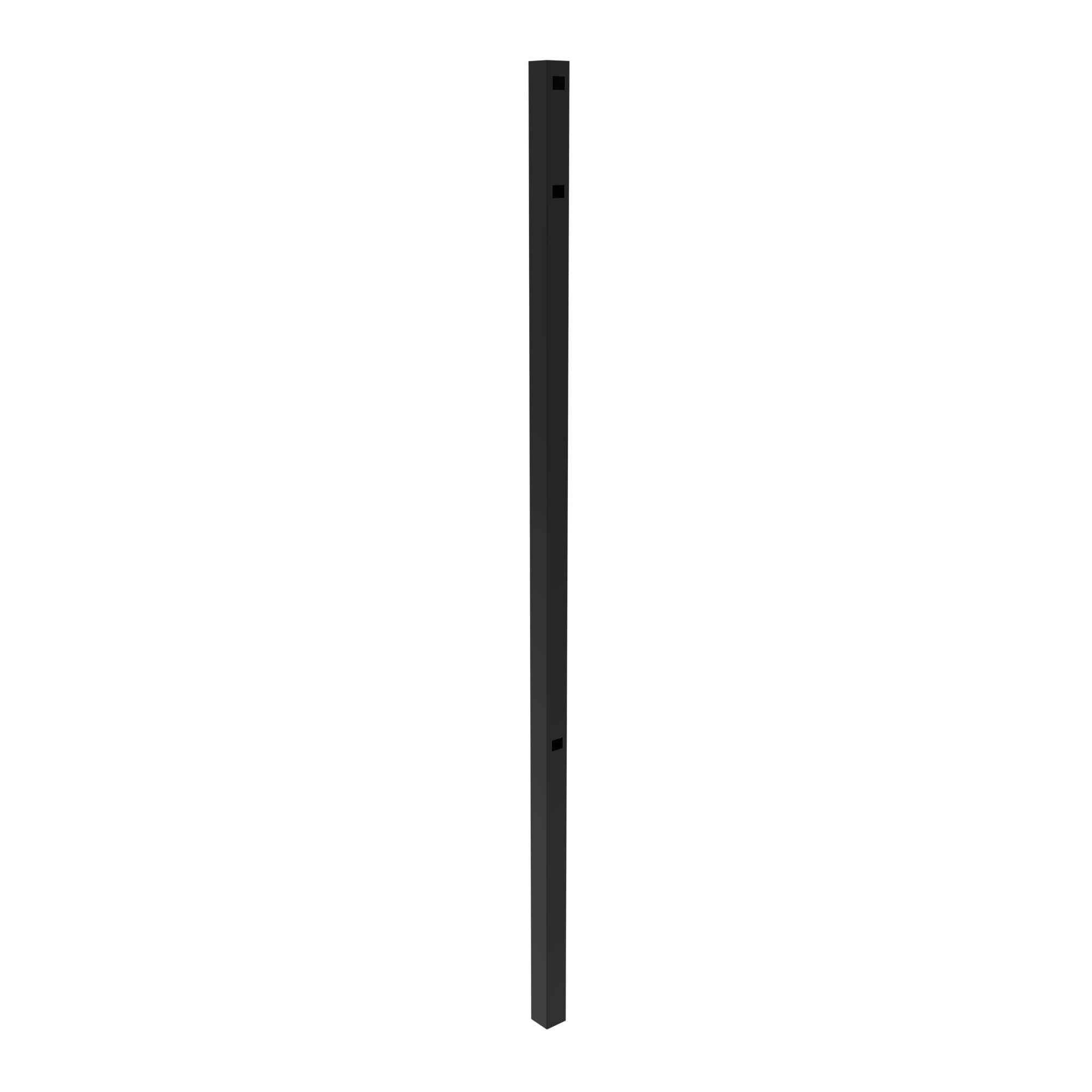 Fortress Building Products 40320784442MK Athens 6-1/2-ft H x 4-1/2-ft W Gloss Black Aluminum No Dig Privacy End Decorative metal Fence post