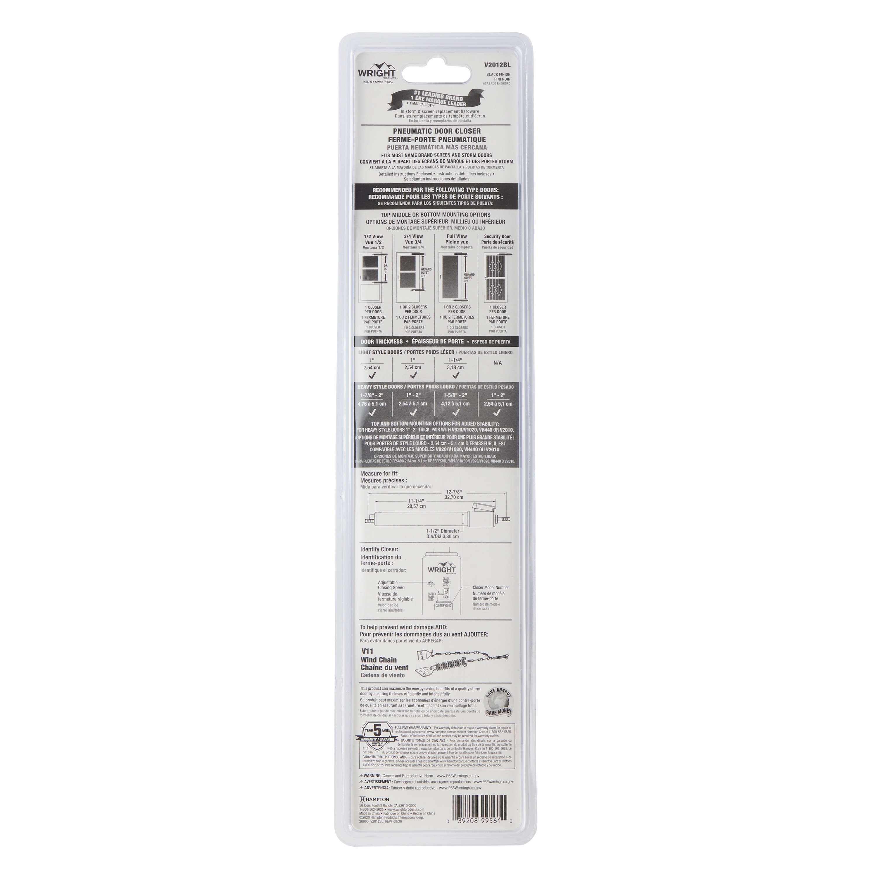 WRIGHT PRODUCTS V2012BL Screen-Storm-Door-Hinges - View #7