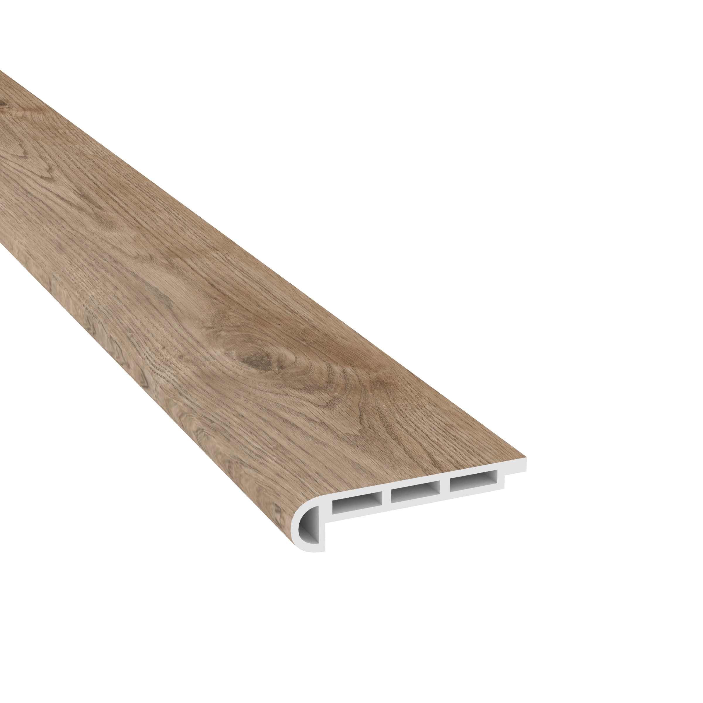 CALI 7902601220 Legends 4.5-in x 72.83-in x 1.6-in Oyster Isle Prefinished Vinyl Flush Stair Nosing