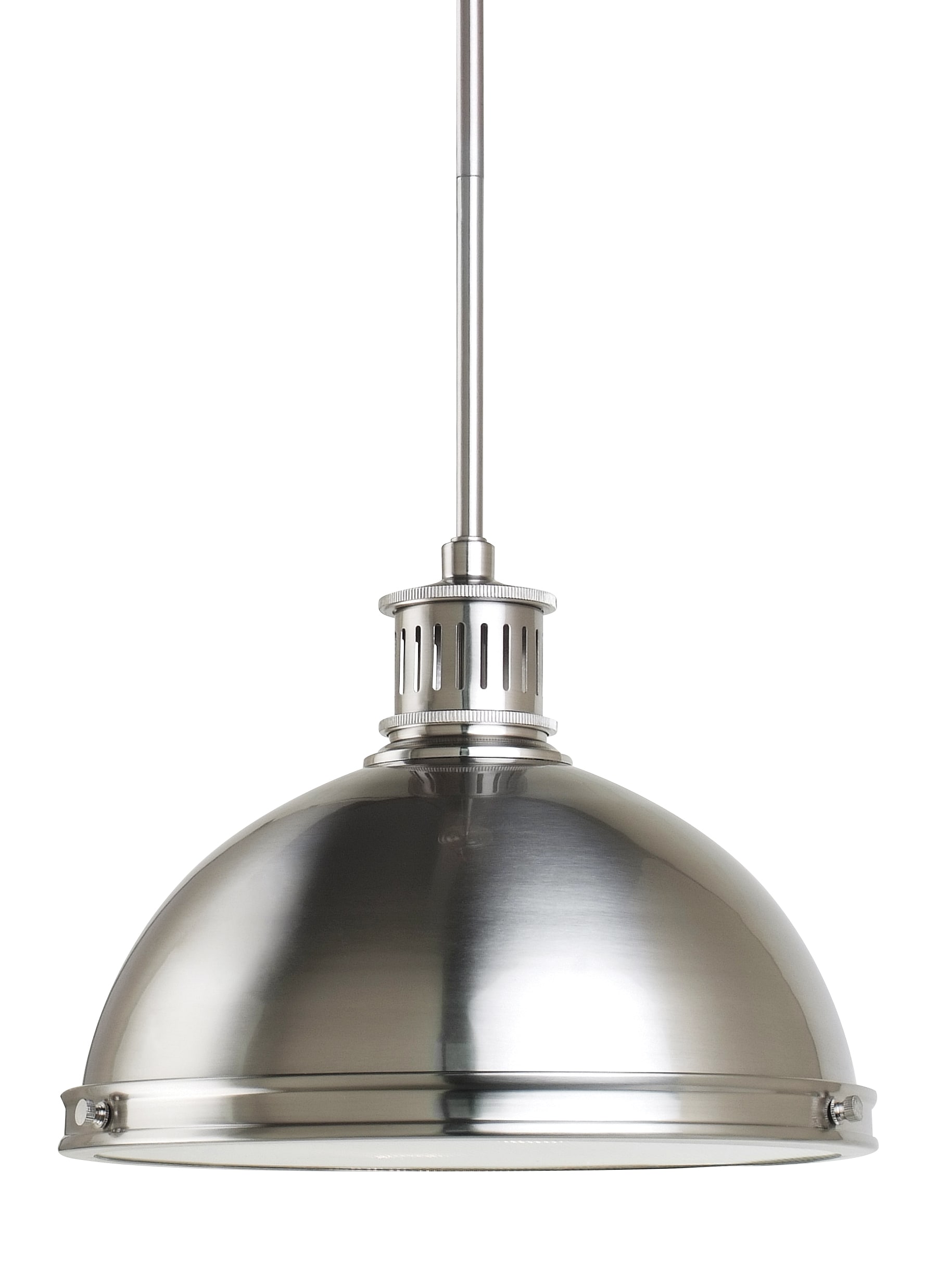 Generation Lighting 65086-962 Pratt Street Metal 2 -Light Brushed Nickel Modern/contemporary Dome Small Hanging Pendant light