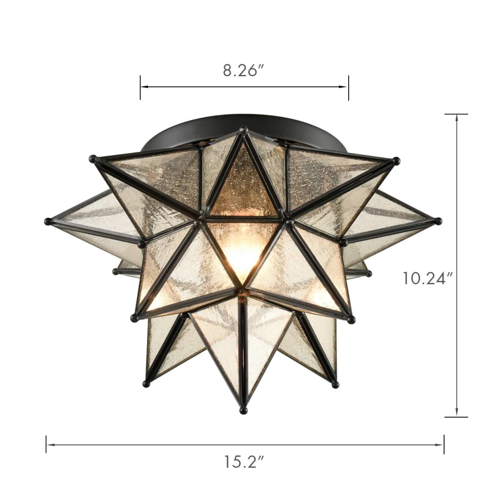 JONATHAN Y Stella 12 in. Oil Rubbed Bronze Moravian Star Flush