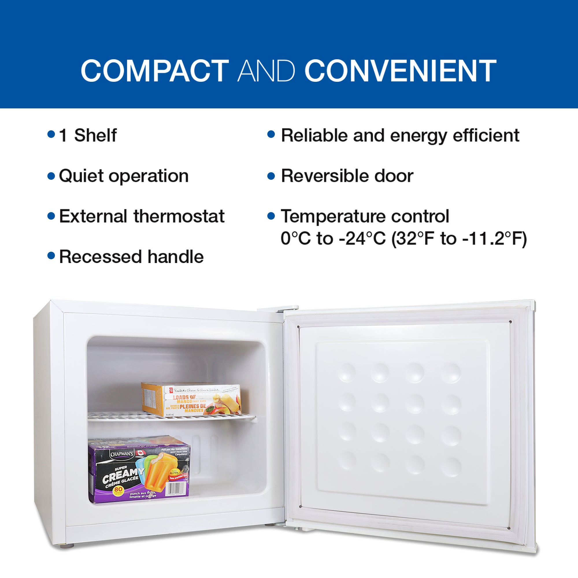 Mini Freezer Countertop 1.1 Cu.Ft Compact Upright Freezer for Home