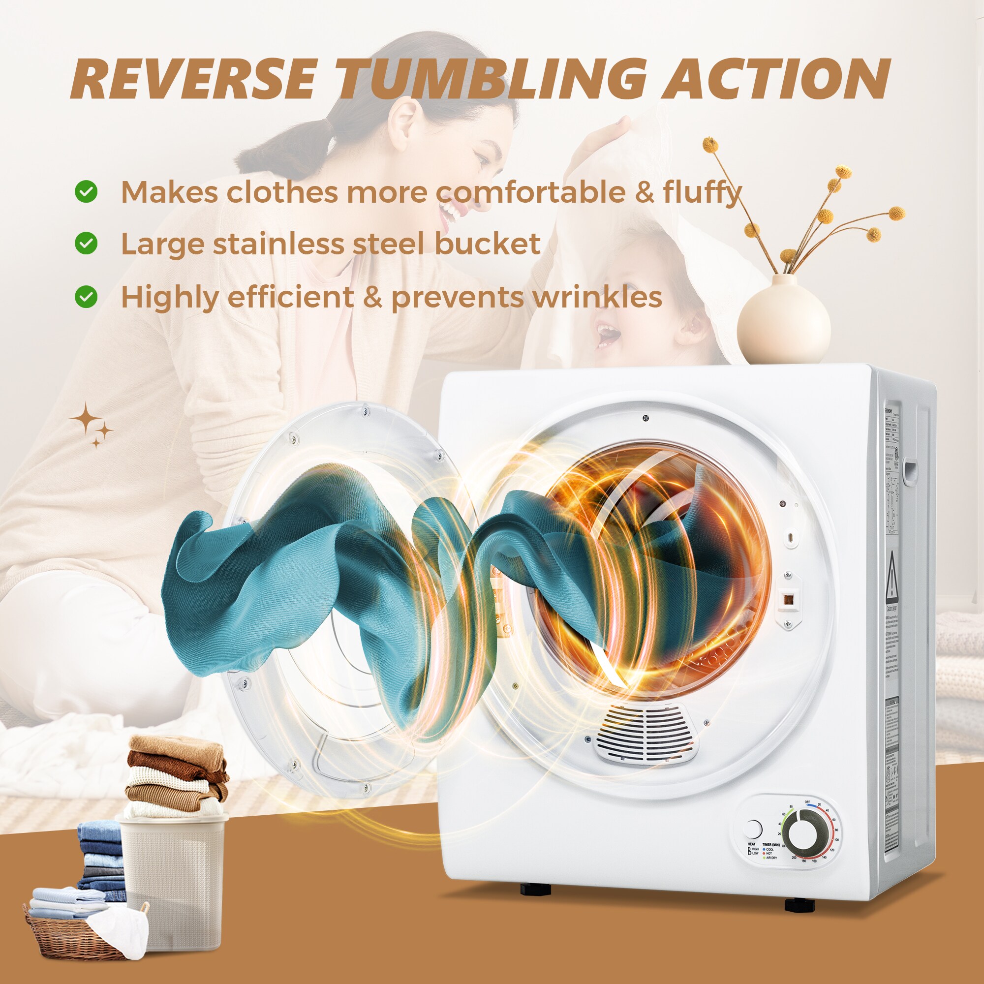 Euhomy CD001-150WH-E2-LS Coin-Operated-Dryers - View #3