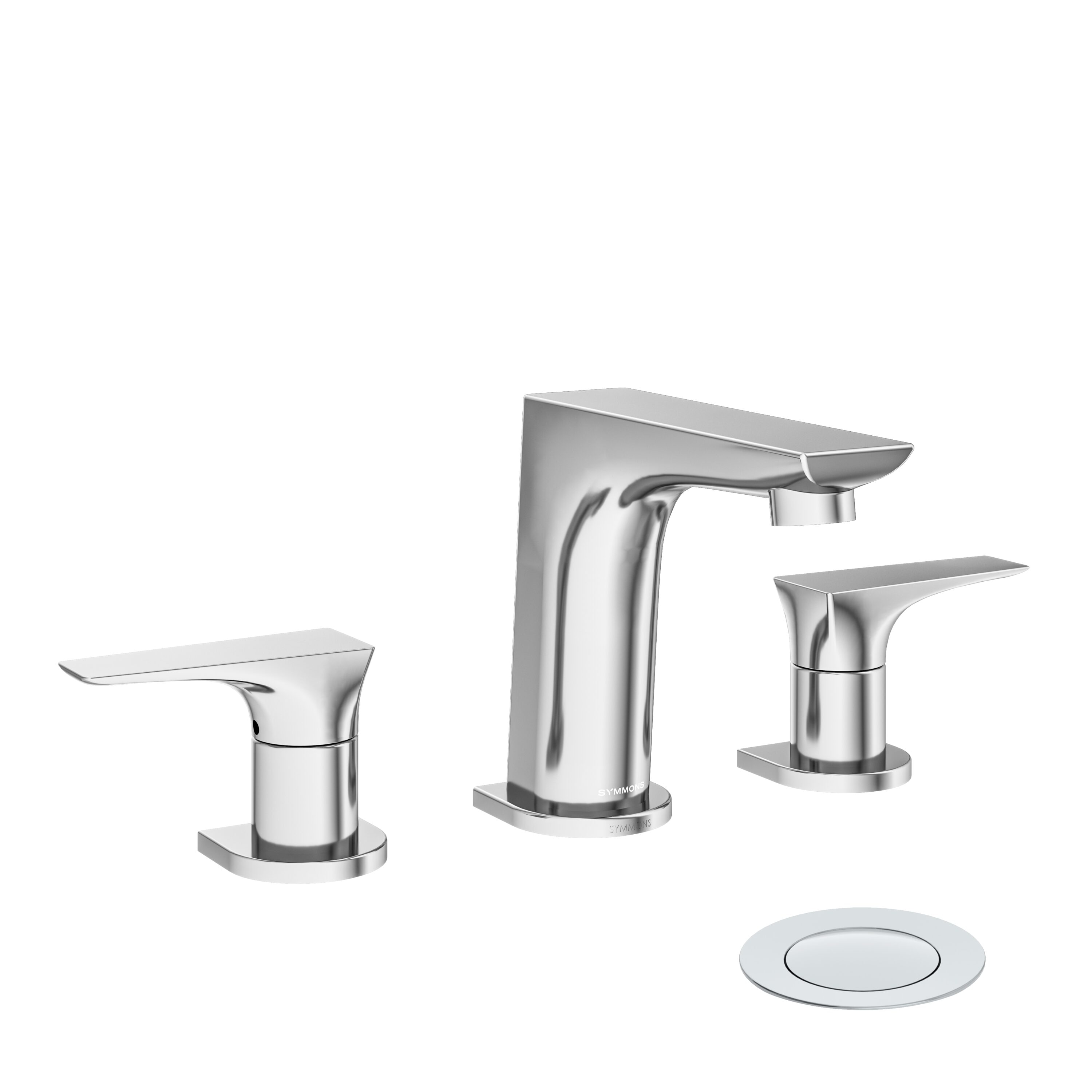 Symmons SLW4912PP Verity Polished Chrome Widespread 2-handle WaterSense High-arc Commercial/Residential Handle Bathroom Sink Faucet with Drain