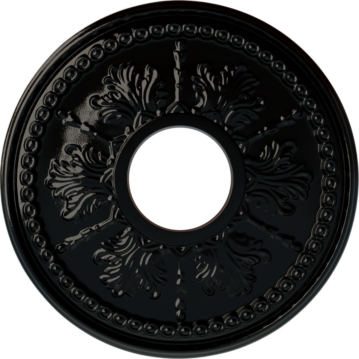 Ekena Millwork CM13TIBPS Tirana 13.875-in W x 13.875-in L Painted Black Pearl Polyurethane Whole Ceiling Medallion