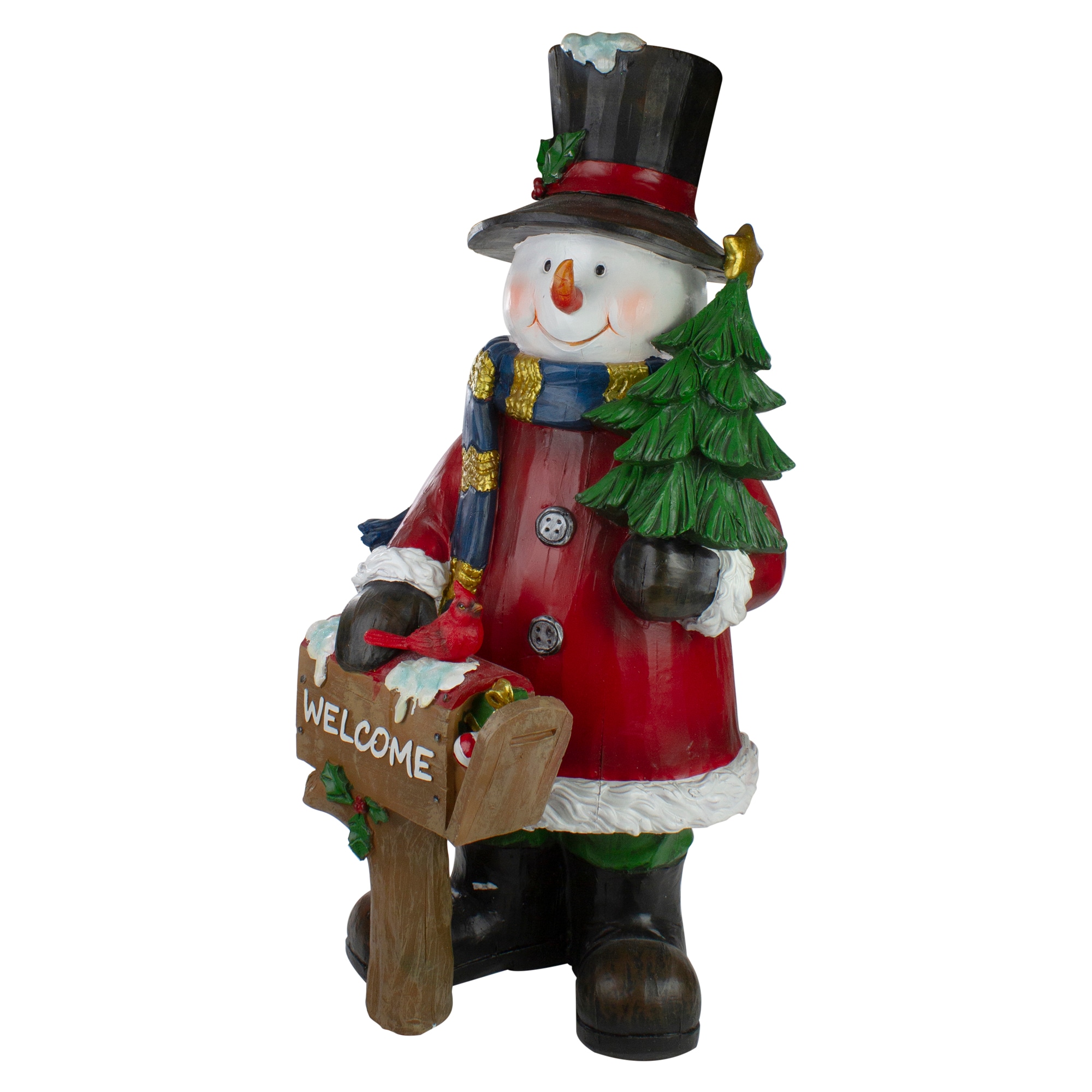 Northlight 31-in White Snowman Outdoor Yard Decoration with Holly and ...