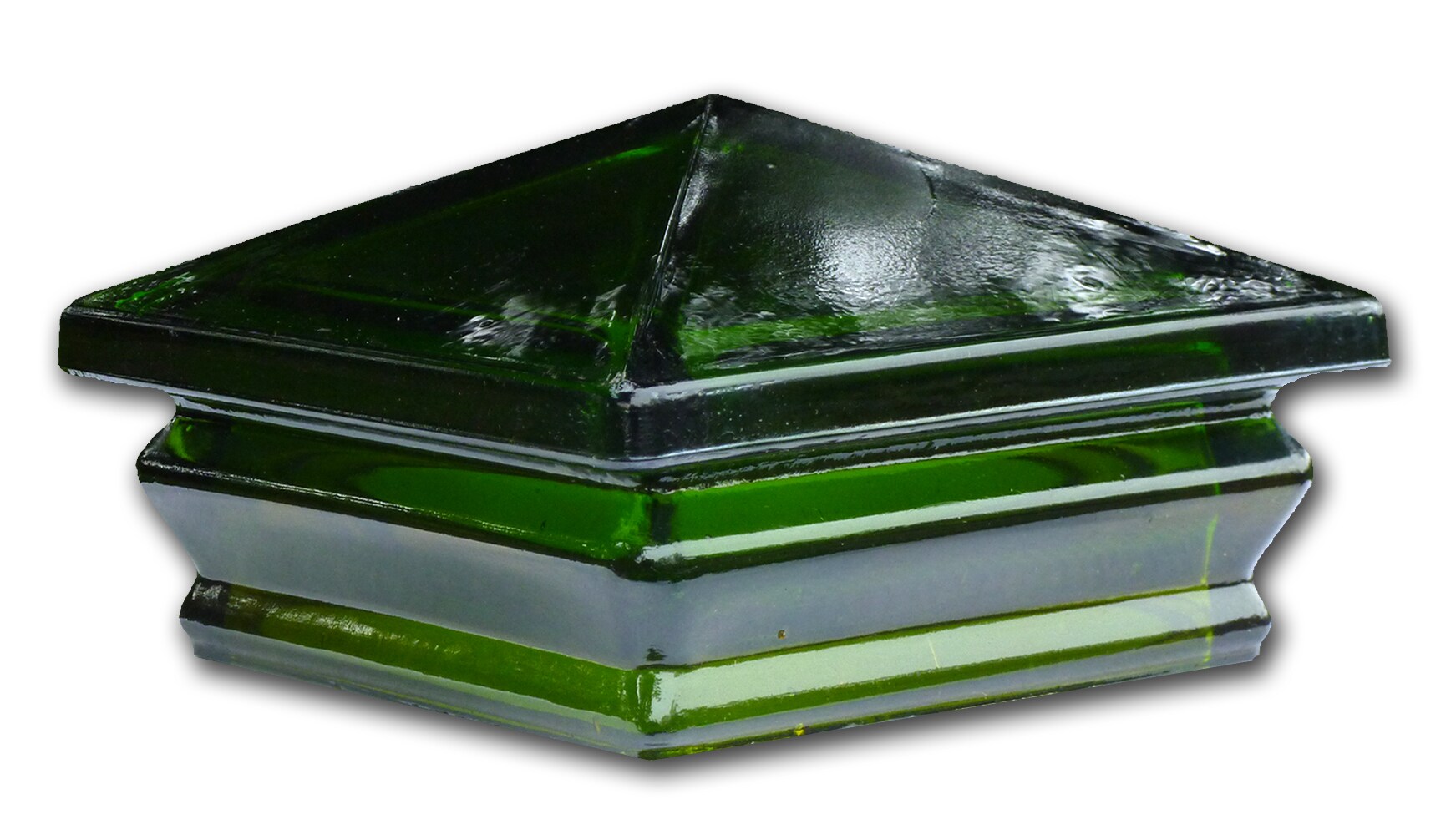 Woodway 8703086C 4-in x 4-in Green Glass Deck Post Cap