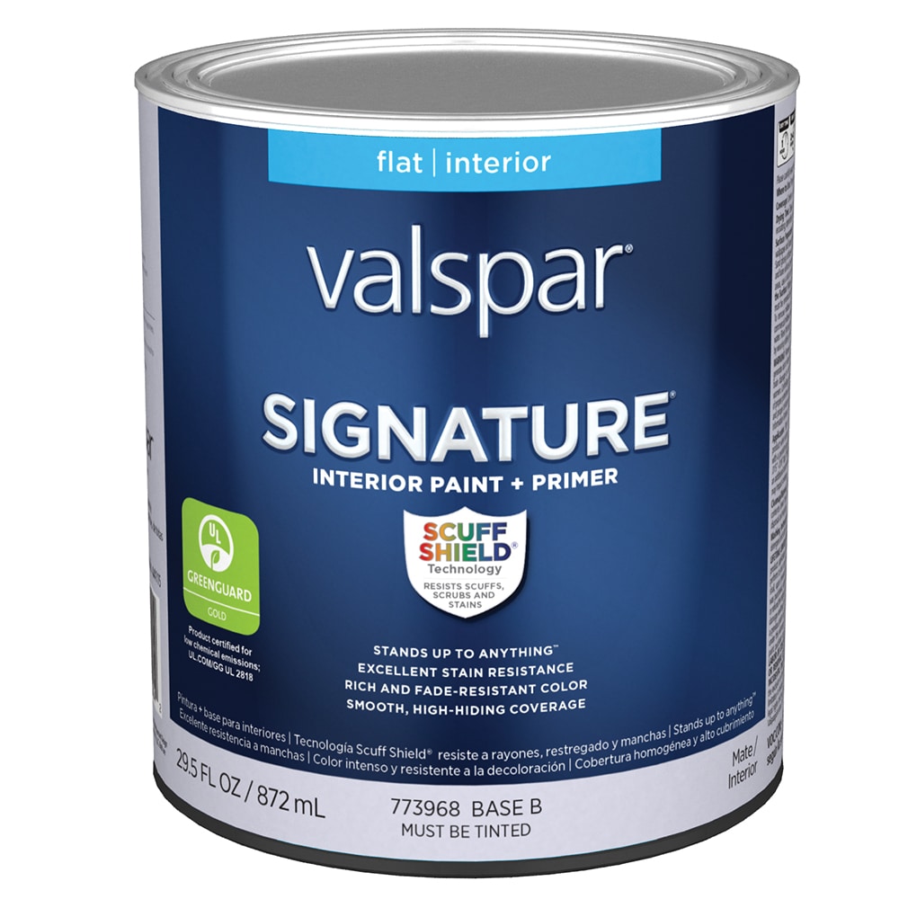Valspar 007.0773968.005 Signature Flat Base B Tintable Latex Interior Paint Paint + Primer ( 1-quart )