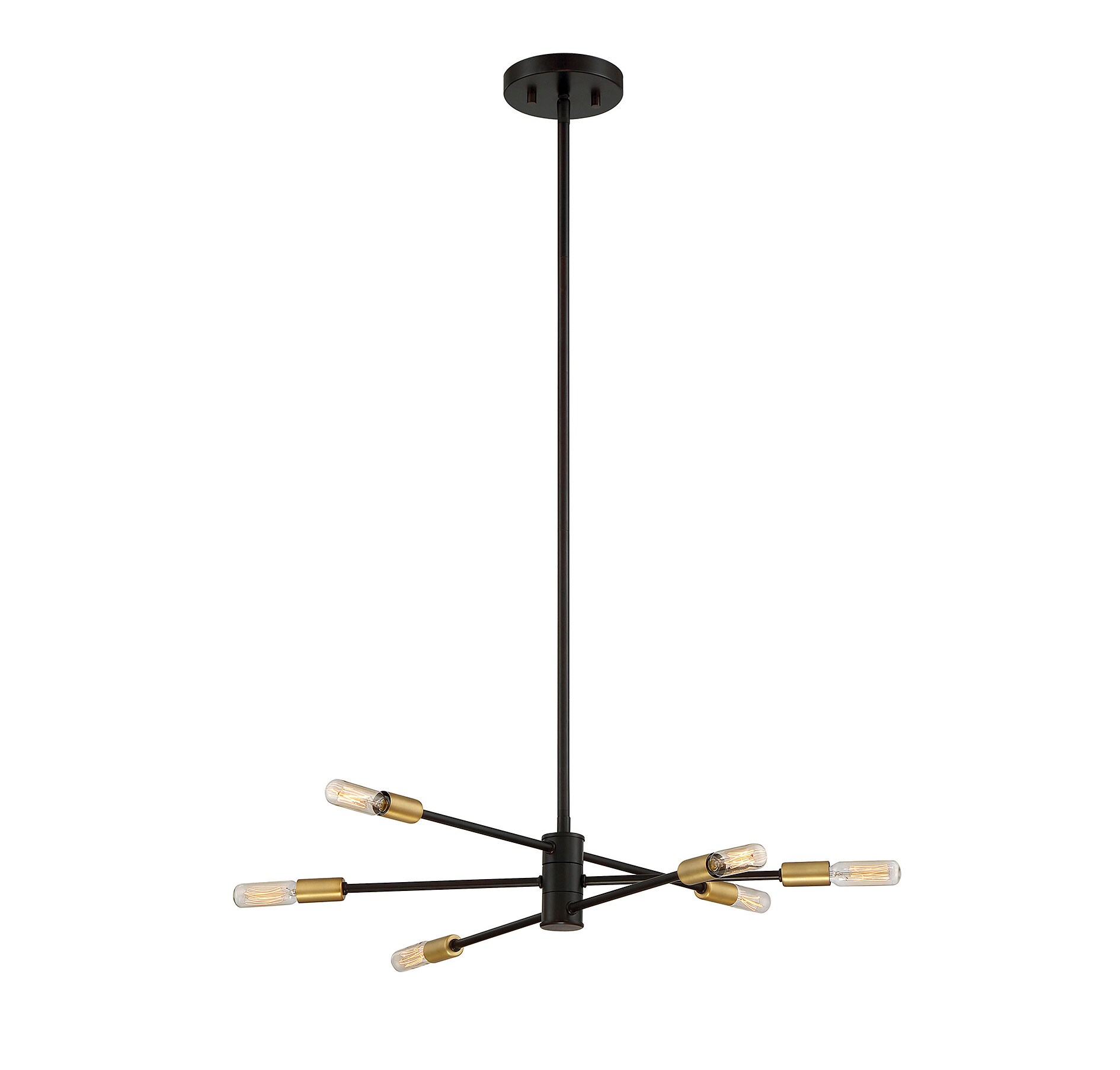Elegant Bronze & Brass 6-Light Adjustable Chandelier