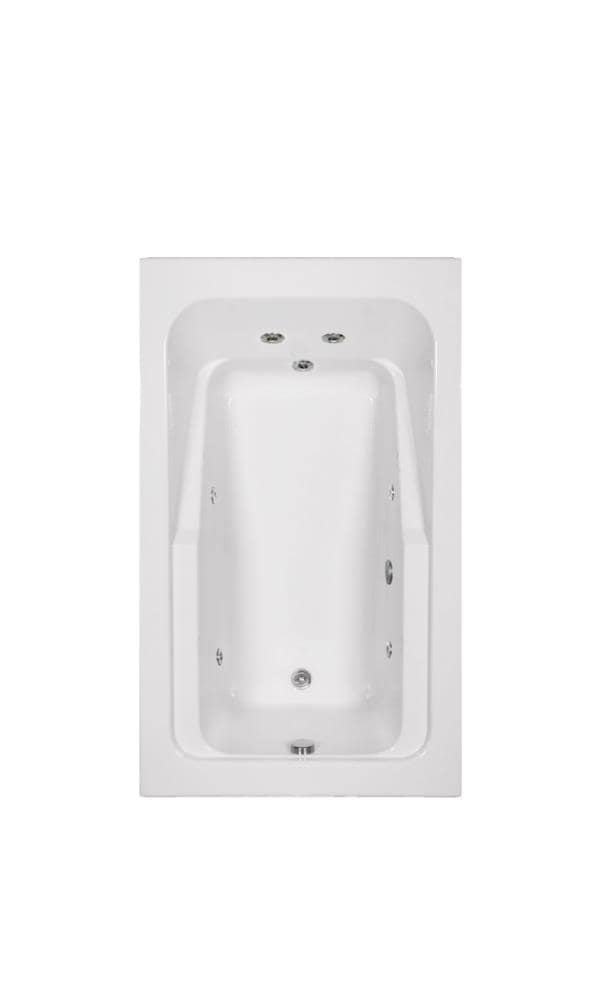 WaterTECH 6642 BISCUIT Designer 42-in x 66-in Biscuit Acrylic Drop-In Whirlpool Tub (Reversible Drain)