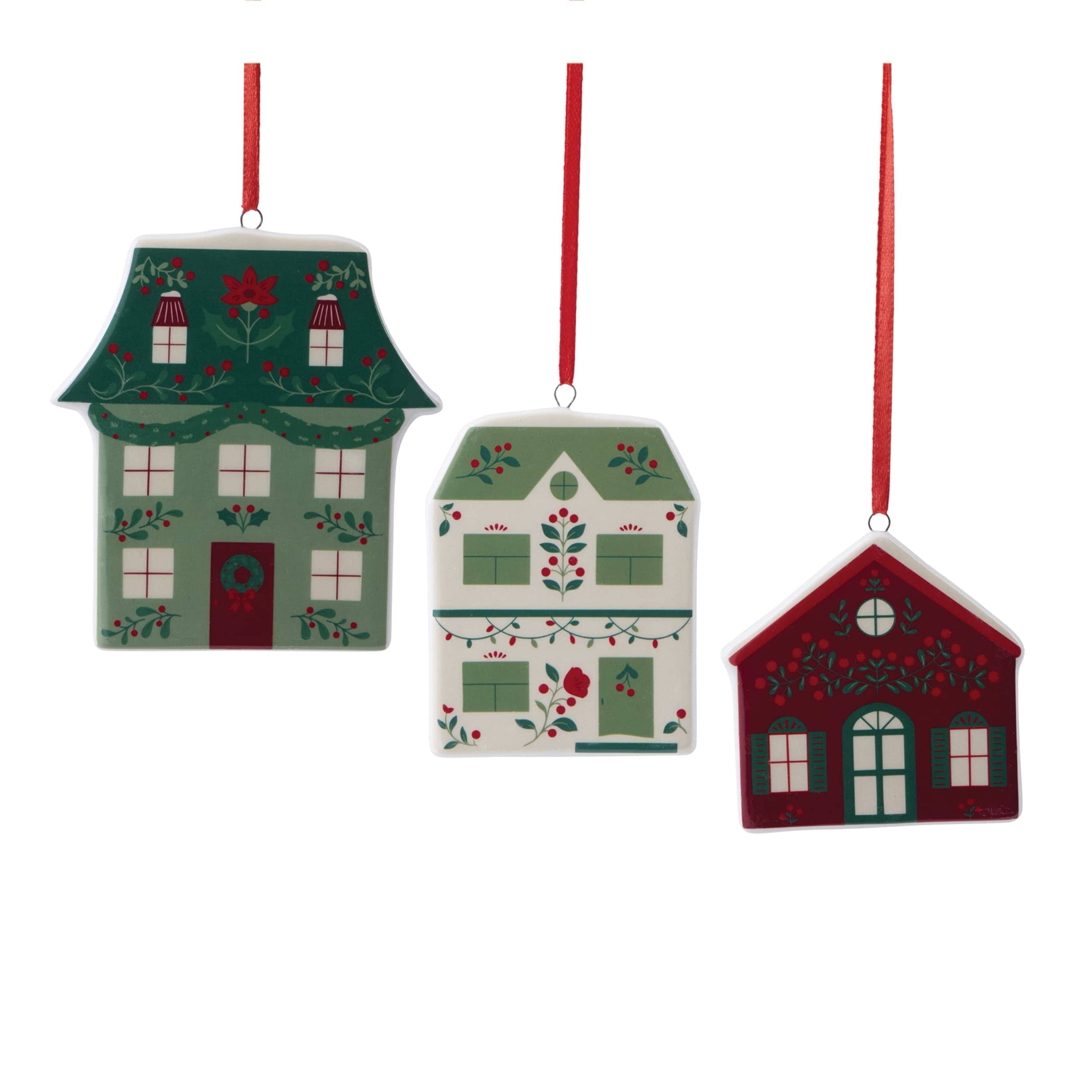 Melrose International Ceramic House Ornament Assortment Set of 9