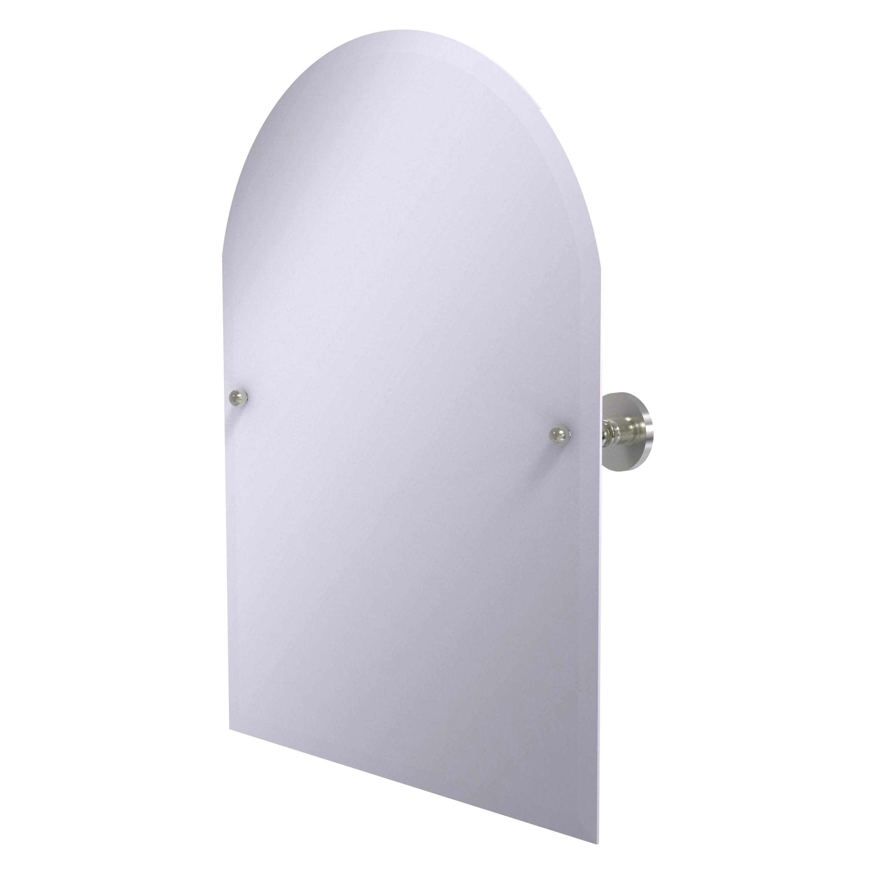 Allied Brass P1094-SN Prestige Skyline 21-Inches x 26-Inches Beveled Frameless Arch Tilting Bathroom Vanity Mirror ( Satin Nickel )