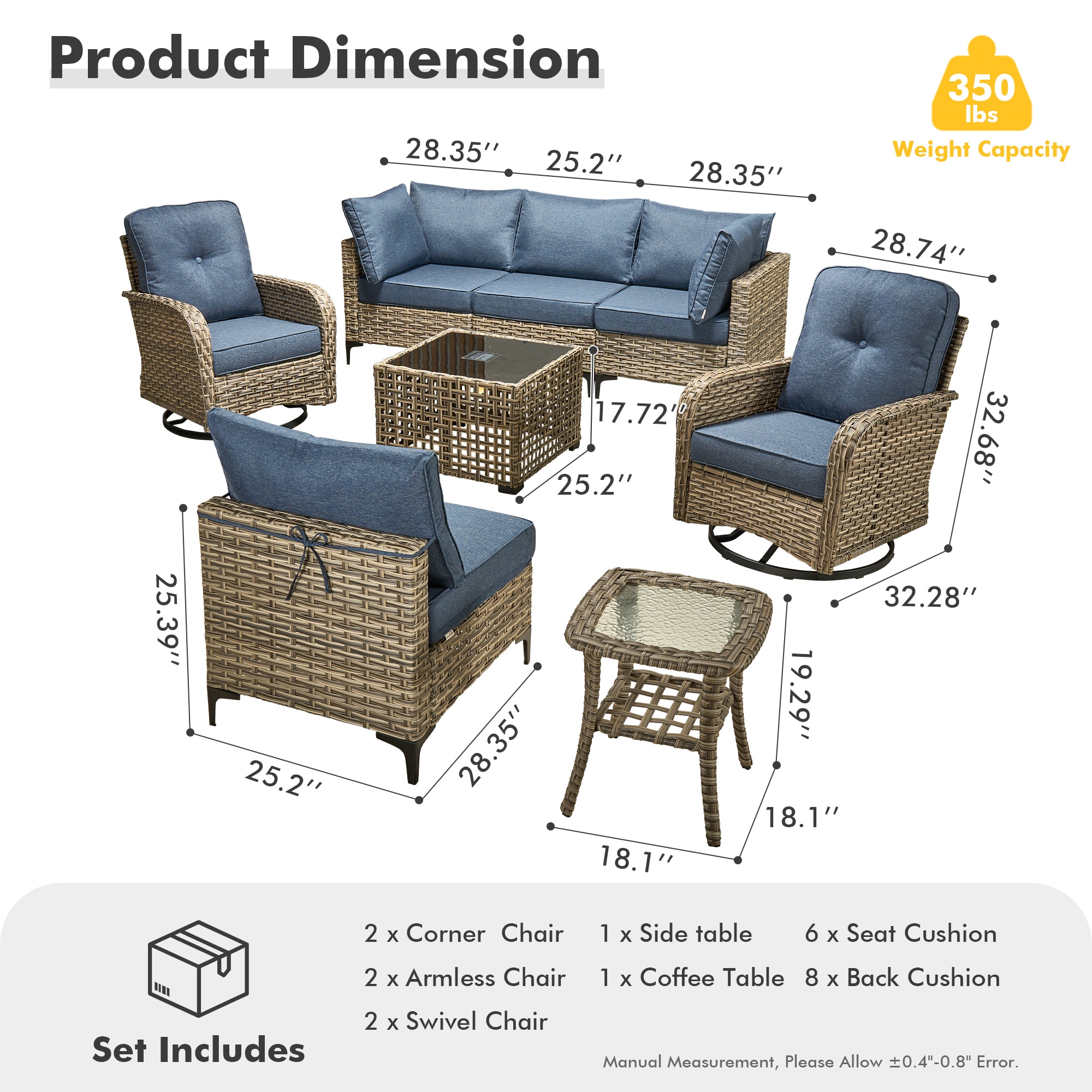 Ovios SK508YV Patio-Conversation-Sets - View #7