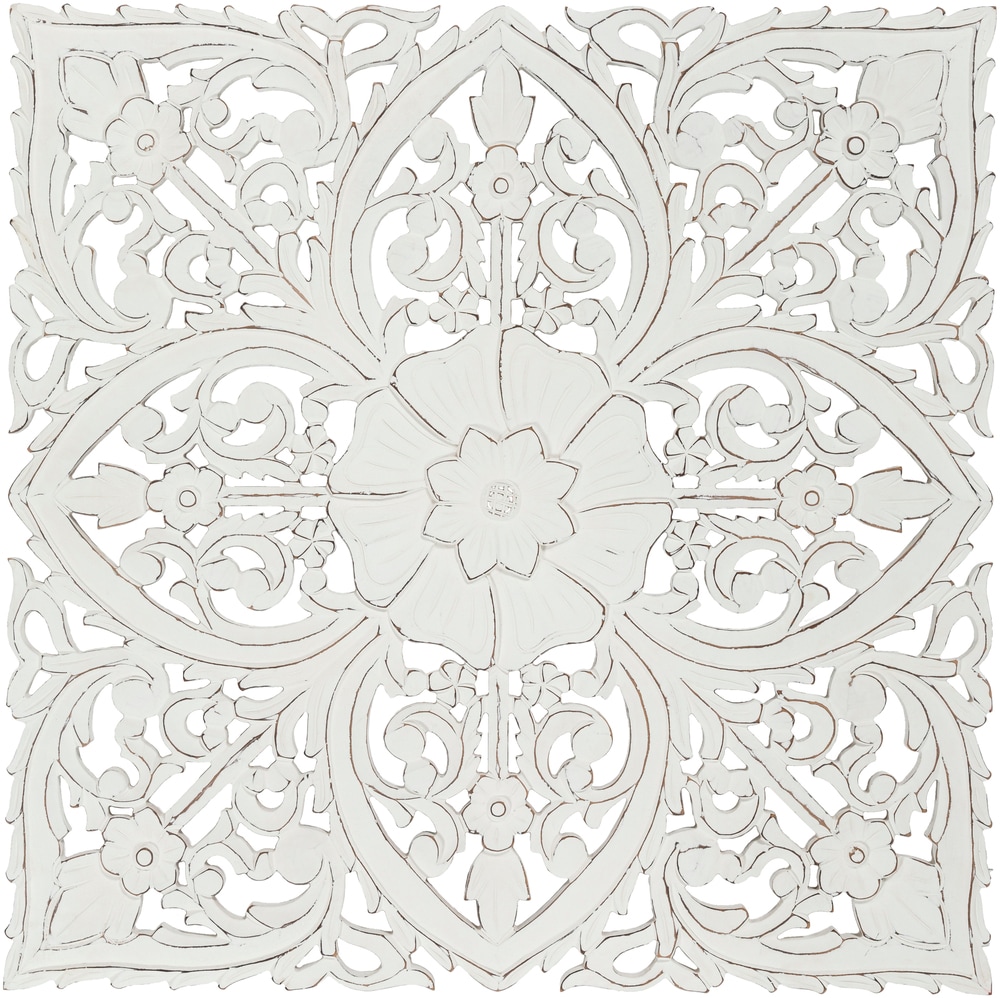 Surya MHR001-3535 Mehr Global Carved Wall Dcor Brown Wood 35-in H x 35-in W Abstract 3D art