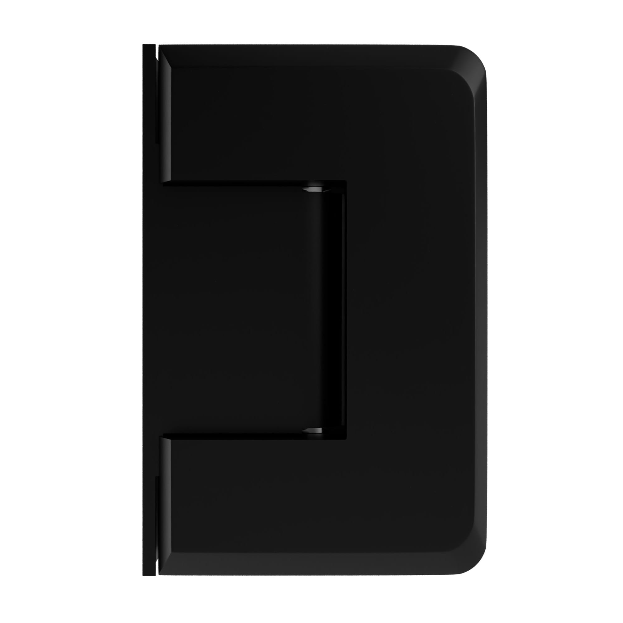 Brixwell  P044MBL Wall Mount Offset Plate Hinge Brass Material 5/16 In To 1/2 In Glass Thickness Matte Black Finish