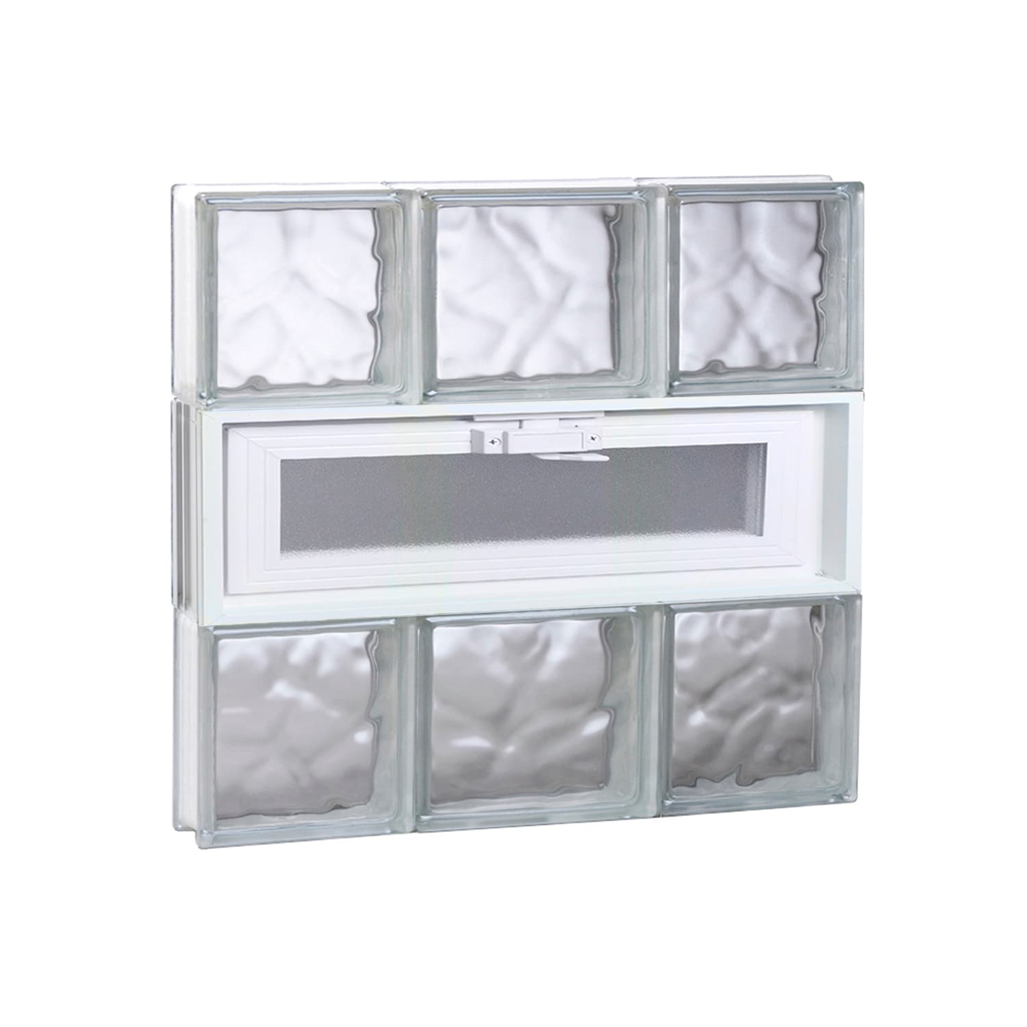 REDI2SET V2018DC Wavy Glass 19-1/4-in x 17-1/4-in Frameless Replacement Vented Glass Block Window