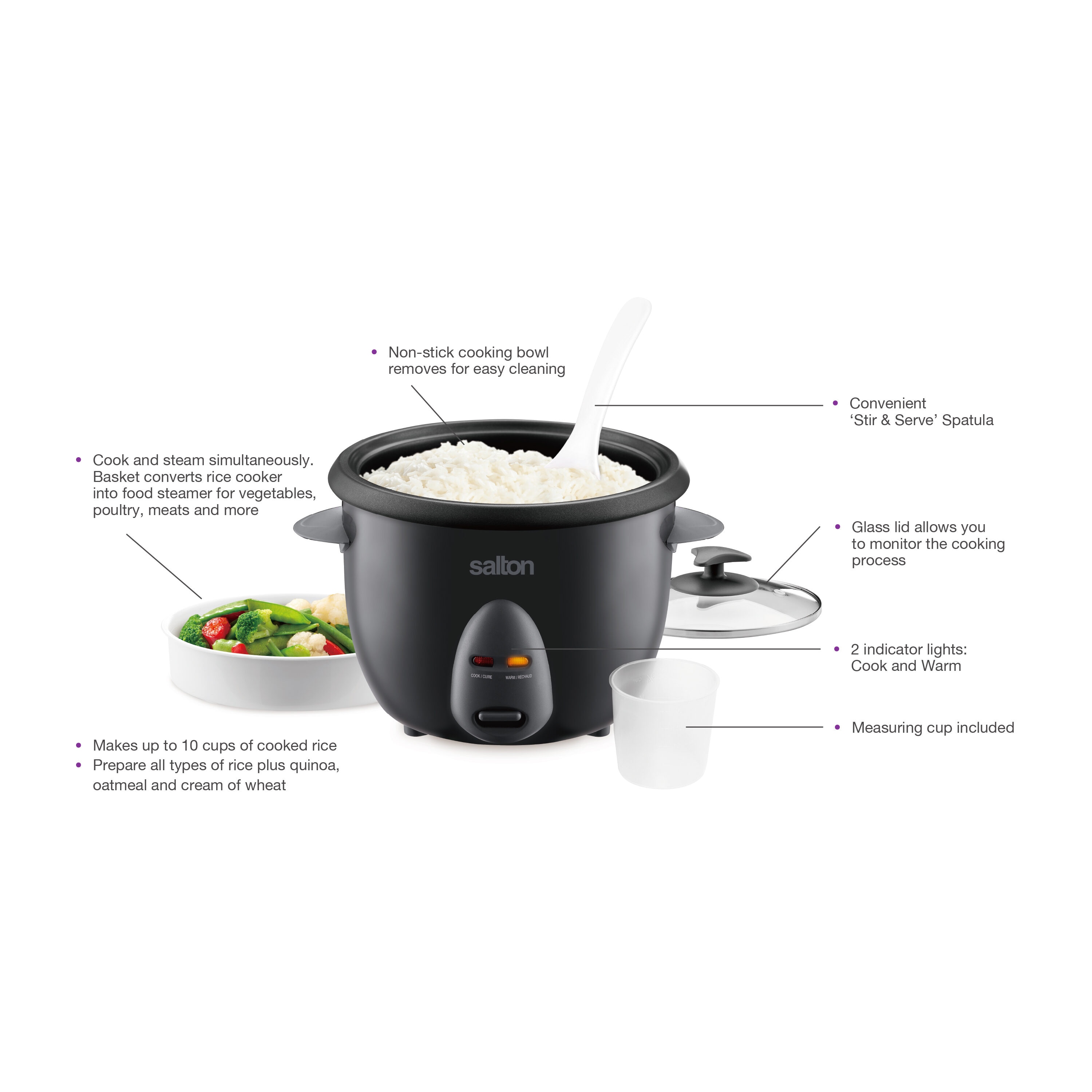 West Bend 12 Cup Multi-Function Rice Cooker, in Black (RCWB2LBK13)