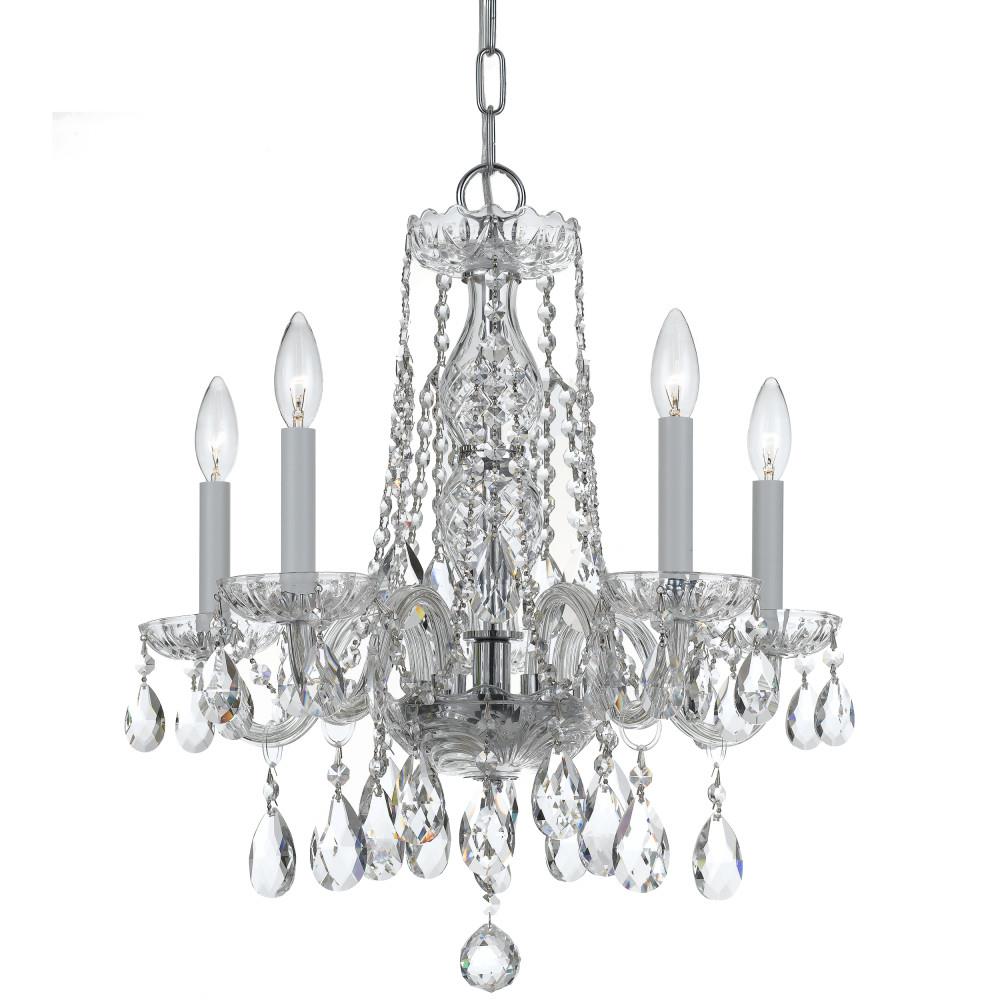 Crystorama Traditional Crystal 5-Light Polished Brass Traditional Dry rated  Chandelier in the Chandeliers department at
