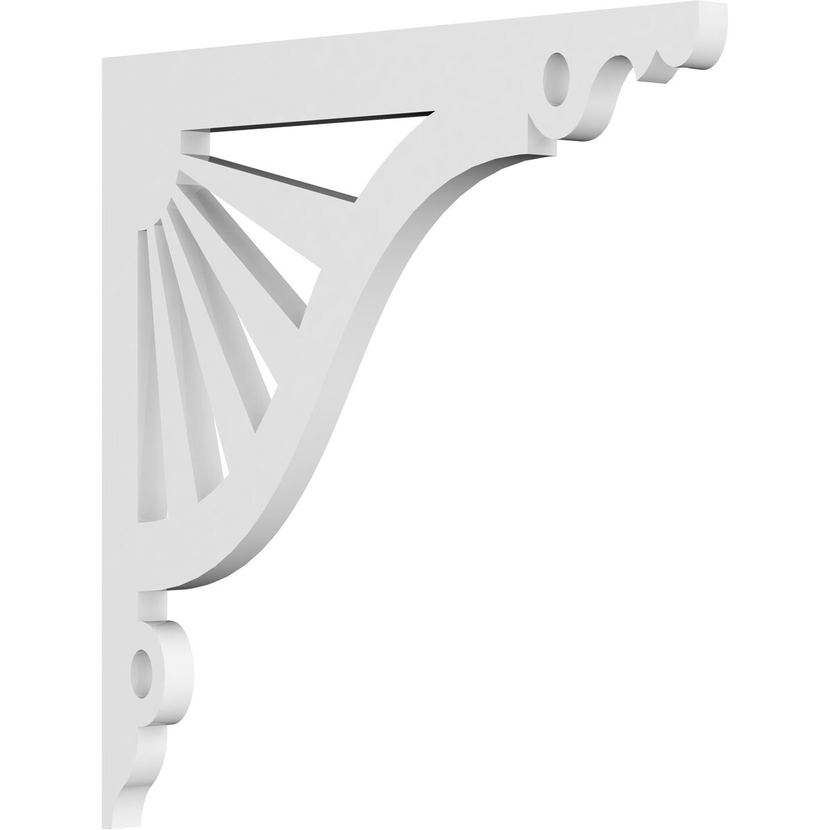 Ekena Millwork BKTP01X12X12MA Marshall 5/8-in x 12-in x 12-in Off-white PVC Standard bracket