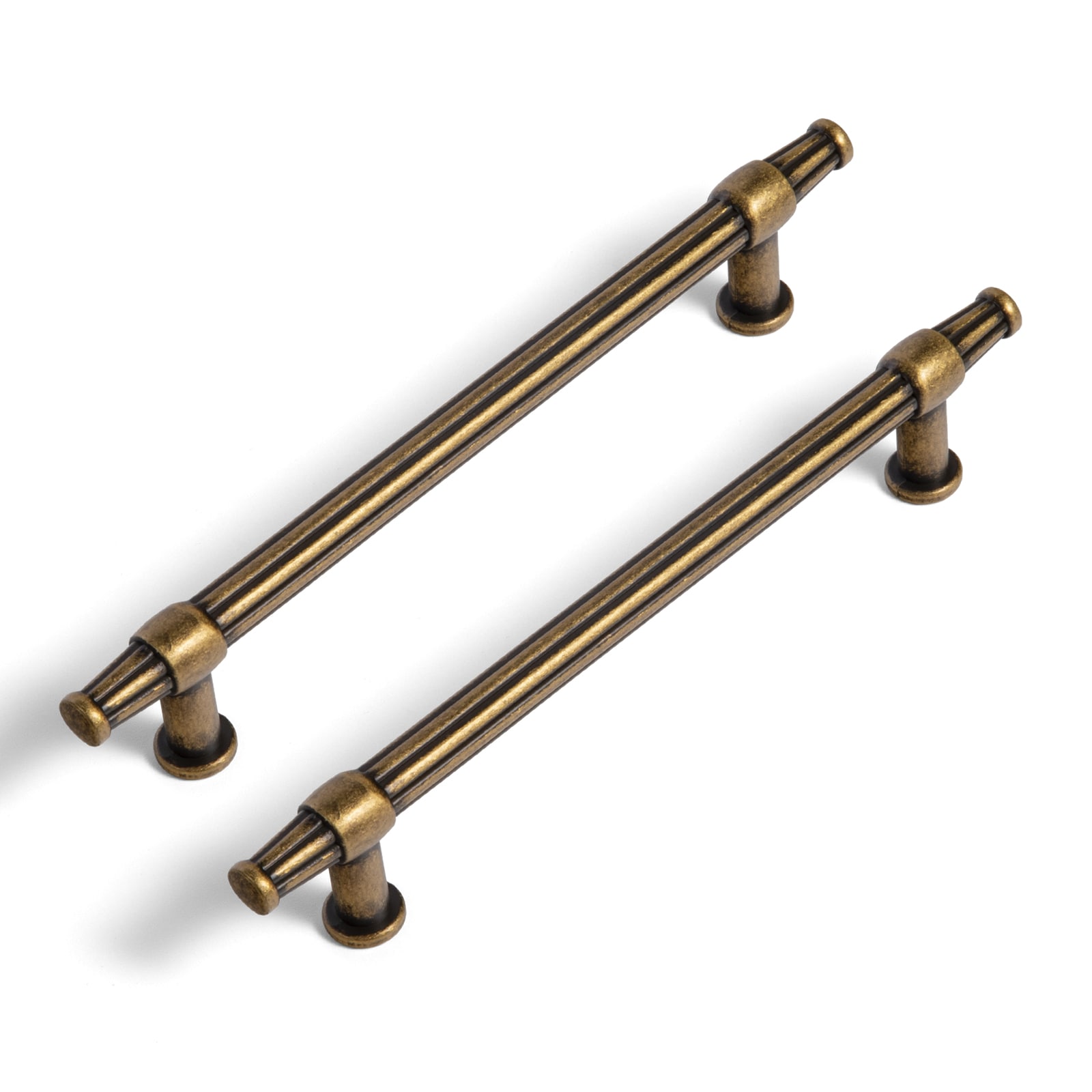 Miaokesen 9587GT-128 5-1/16-in , 128mm Center to Center Antique Brass Cylindrical Handle 6 -Pack