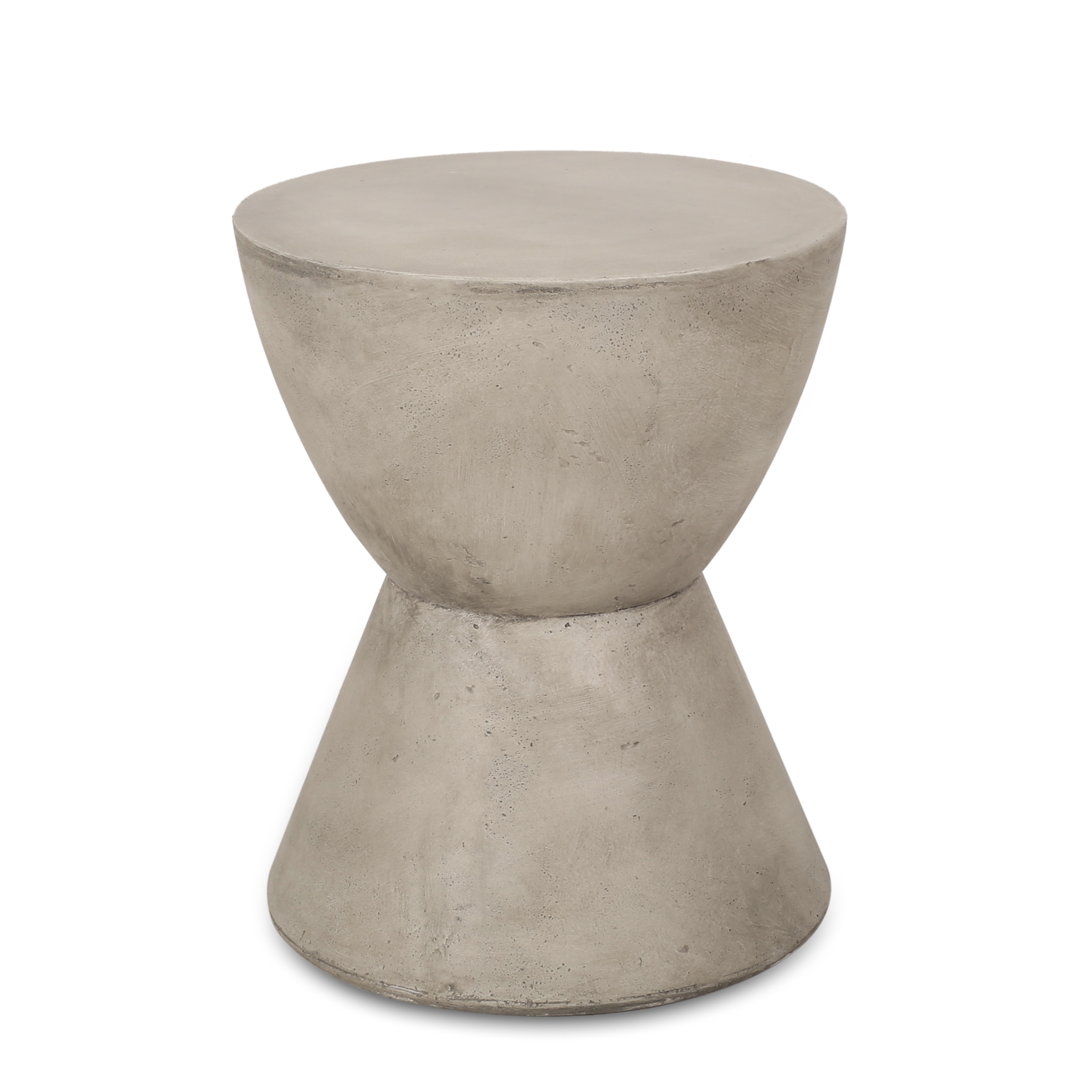 AHIOU HOME ZAAHG-70883.00GS 18-in Light Gray Magnesium oxide Barrel Garden Stool